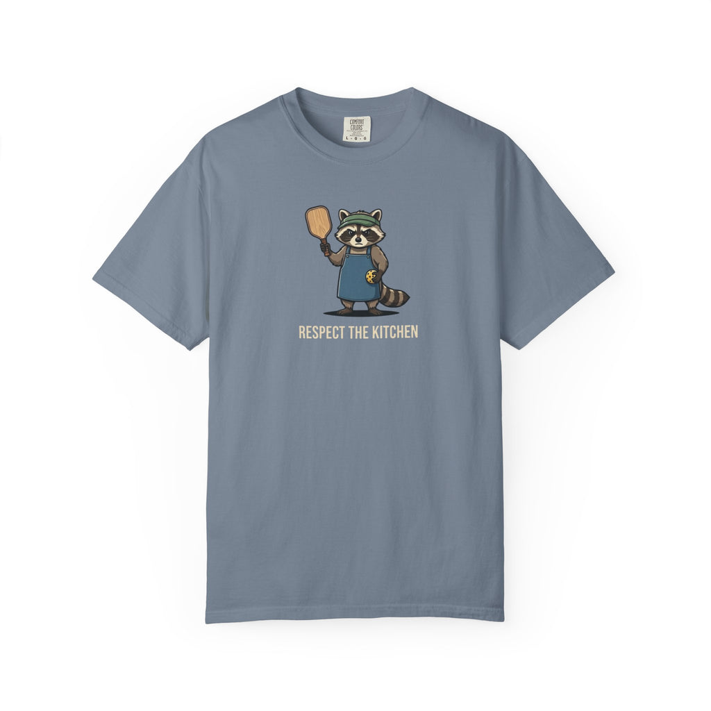 Respect The Kitchen Raccoon Pickleball t-shirt in Blue Jean