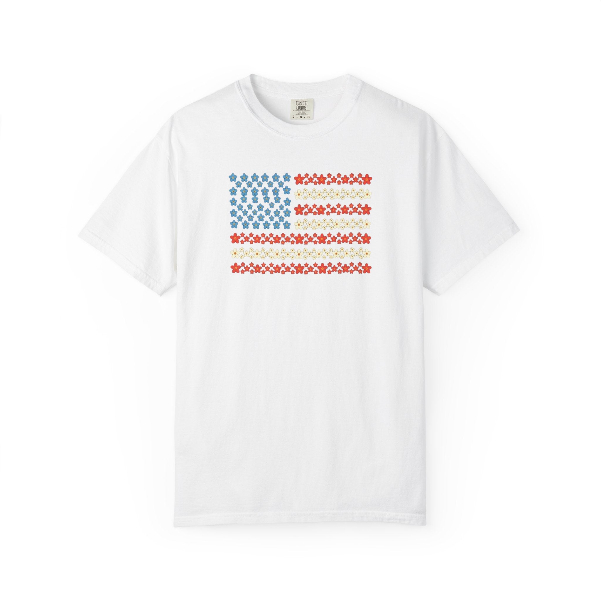 American Flag Shirt, Patriotic Star Print USA Tee, Vintage 4th of July Stars and Stripes Graphic Shirt, Independence Day Red White Blue Tee