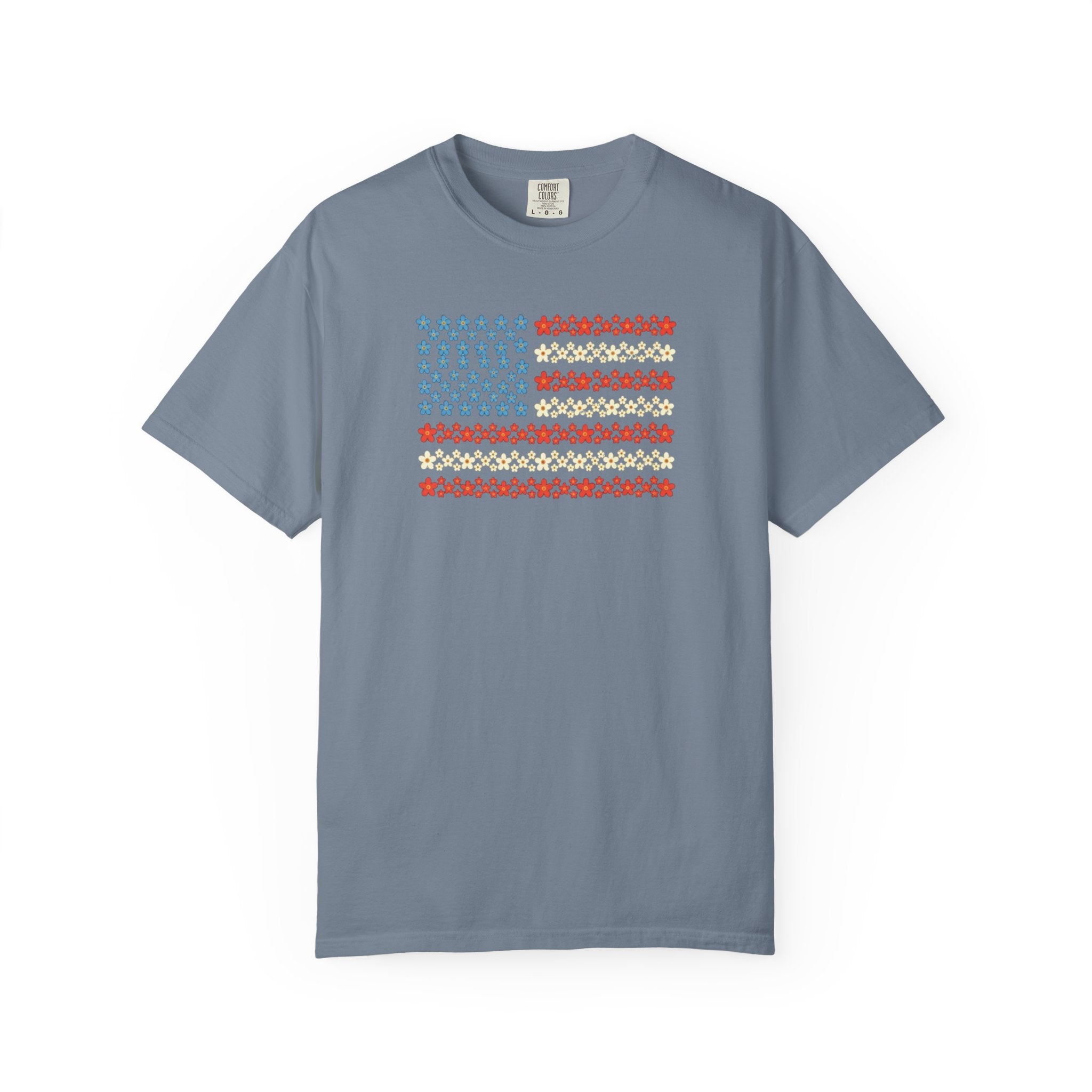 American Flag Shirt, Patriotic Star Print USA Tee, Vintage 4th of July Stars and Stripes Graphic Shirt, Independence Day Red White Blue Tee