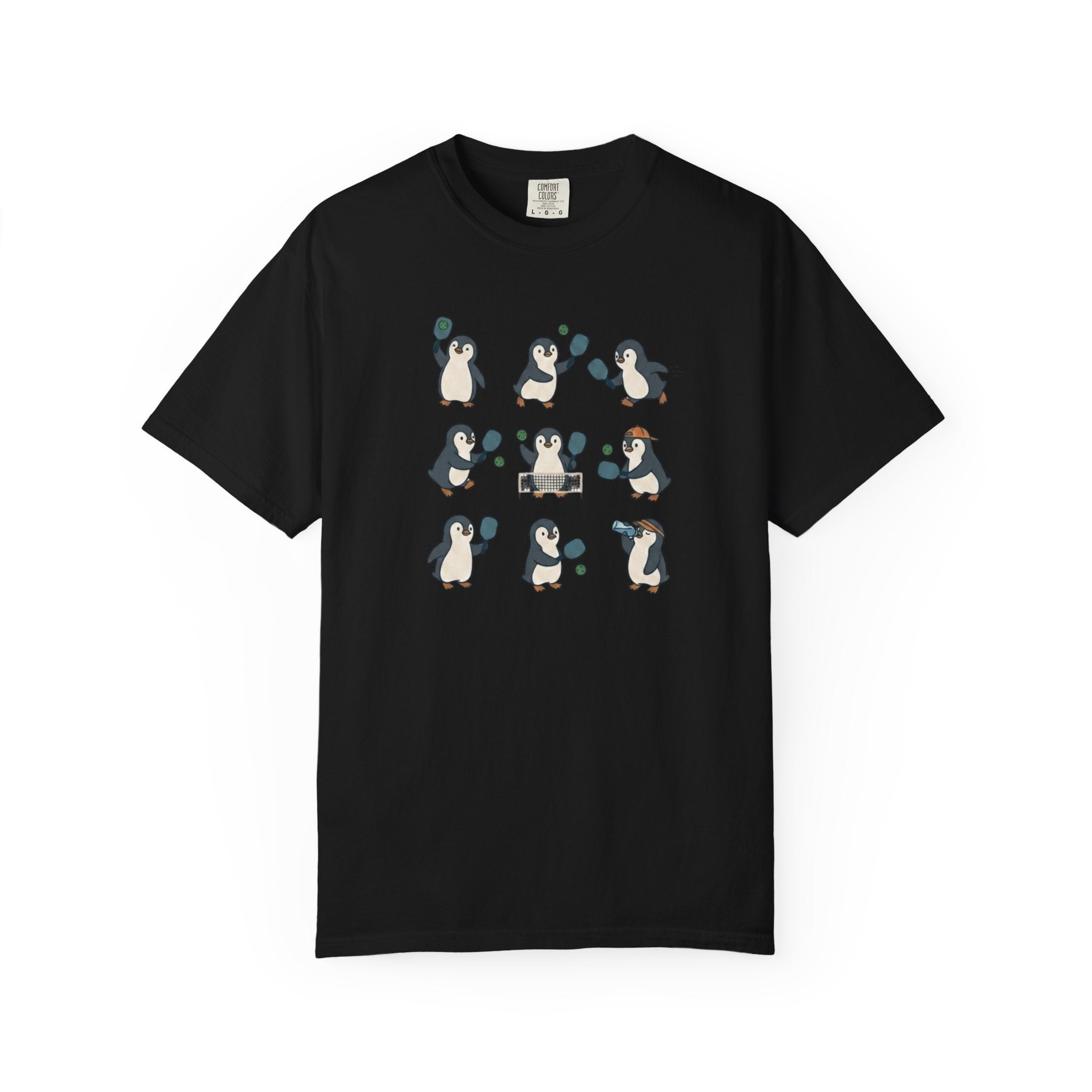 Cute Penguin Pickleball t-shirt in Black