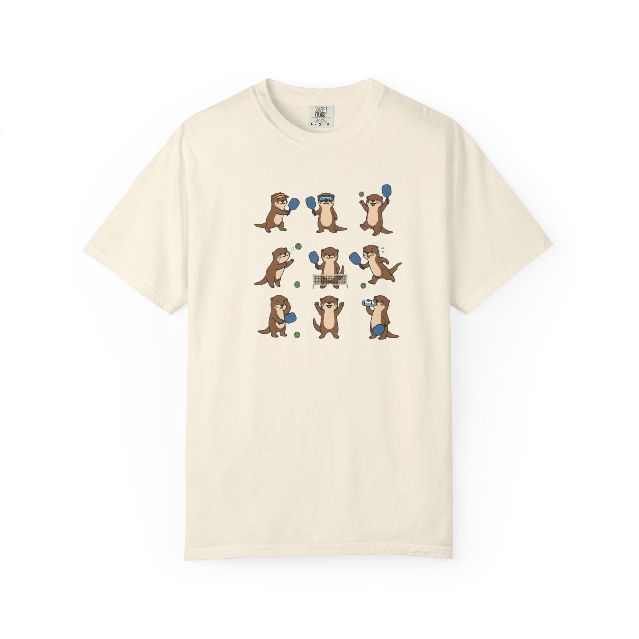Cute Otter Pickleball t-shirt in Ivory