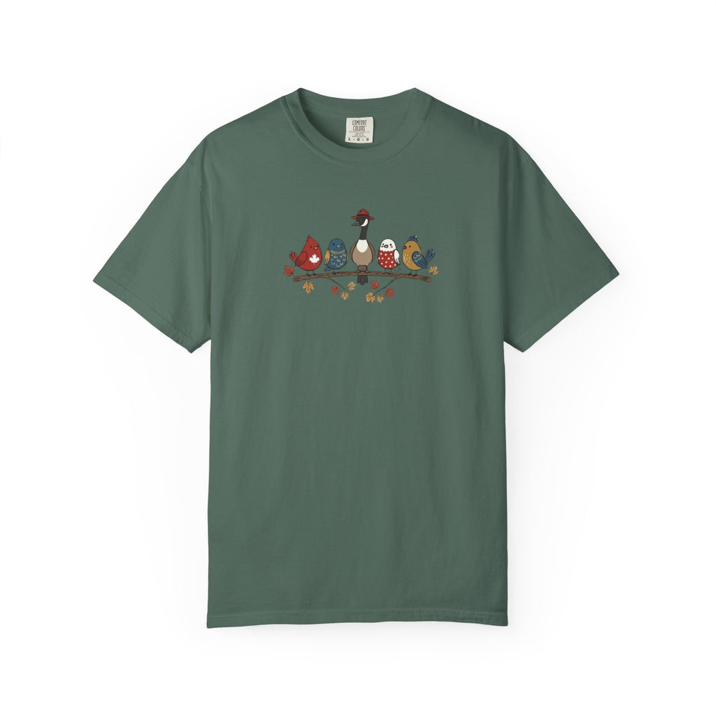 Canadian Birds on a Branch t-shirt in Blue Spruce