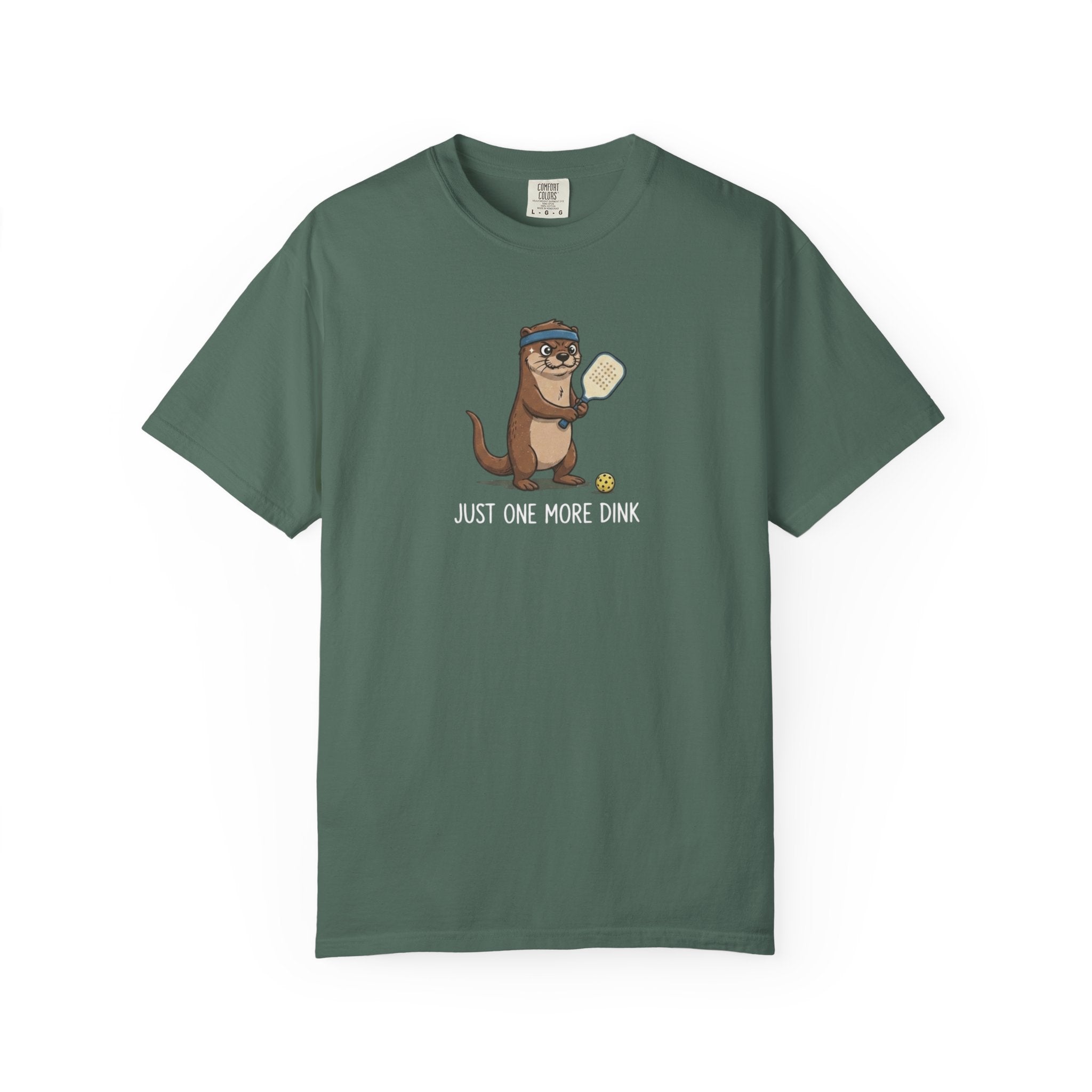 Just One More Dink Otter Pickleball t-shirt in Blue Spruce