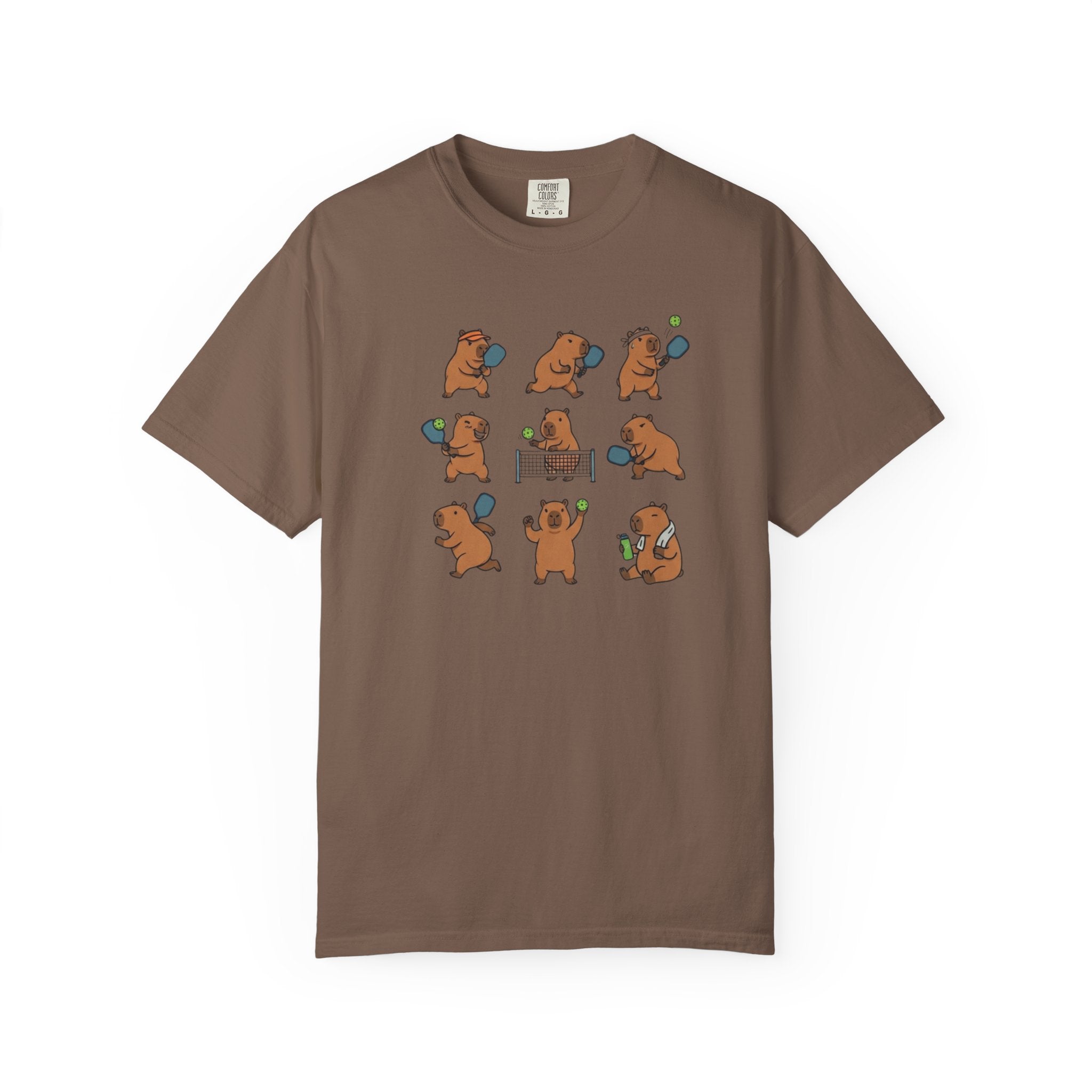 Cute Capybara Pickleball t-shirt in Espresso