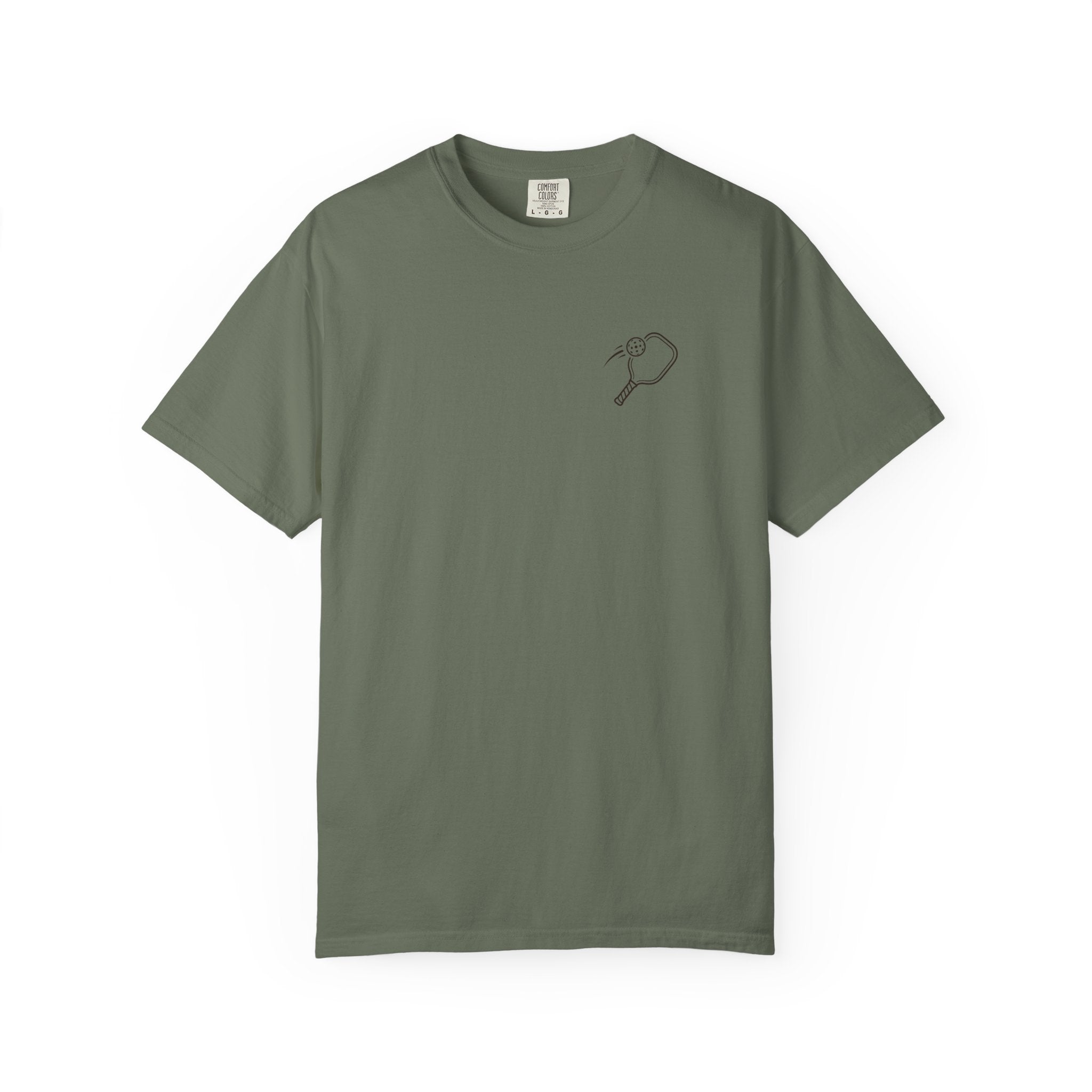 Minimalist Pickleball Paddle t-shirt in Moss