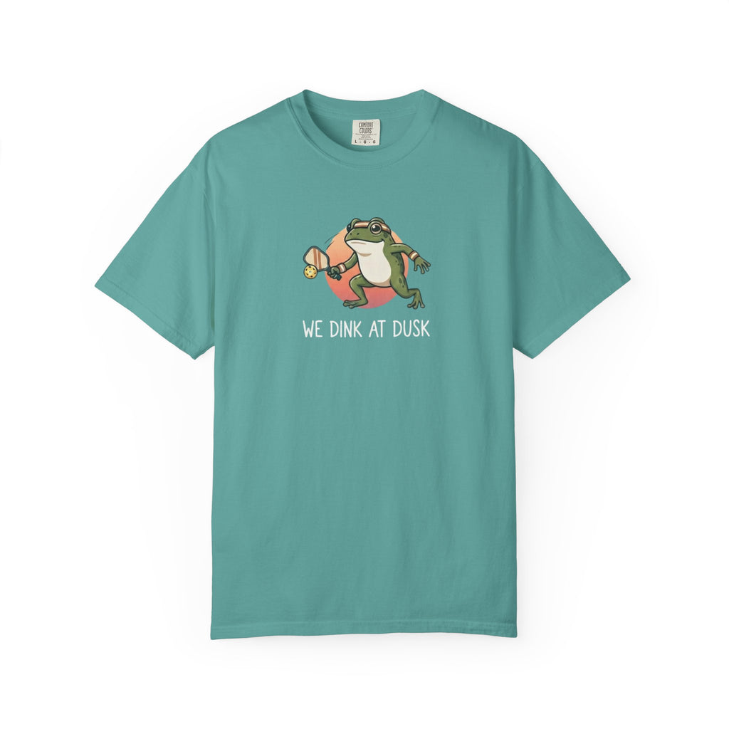 We Dink At Dusk Frog Pickleball t-shirt in Seafoam