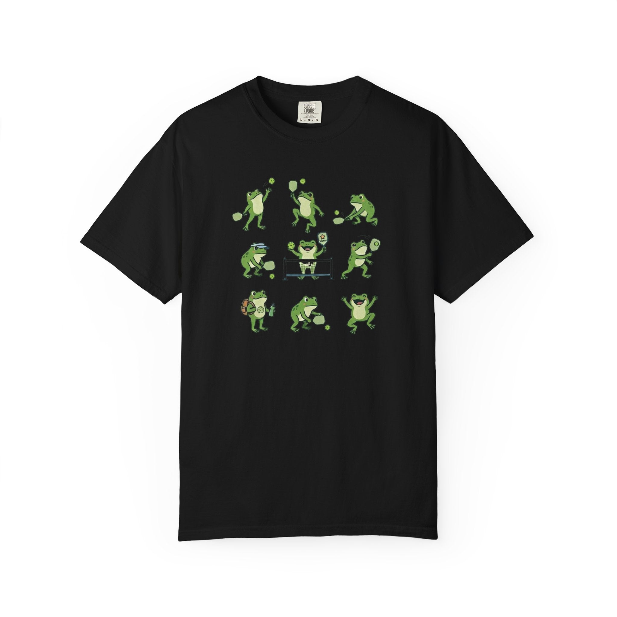 Cute Frog Pickleball t-shirt in Black