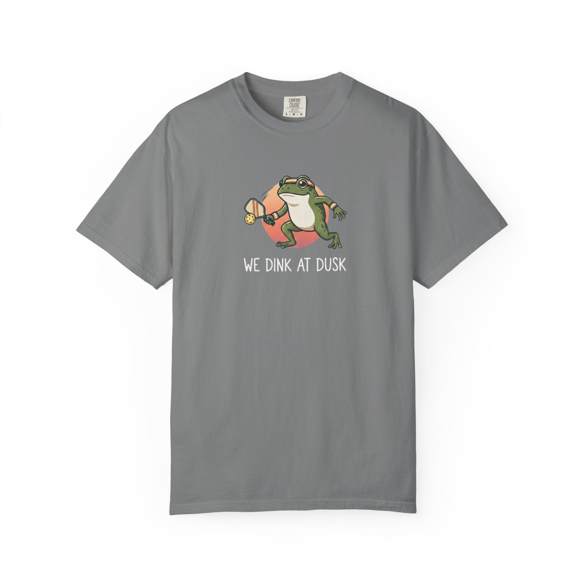 We Dink At Dusk Frog Pickleball t-shirt in Grey