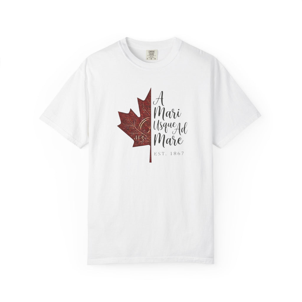 A Mari Usque Ad Mare Maple Leaf t-shirt in White