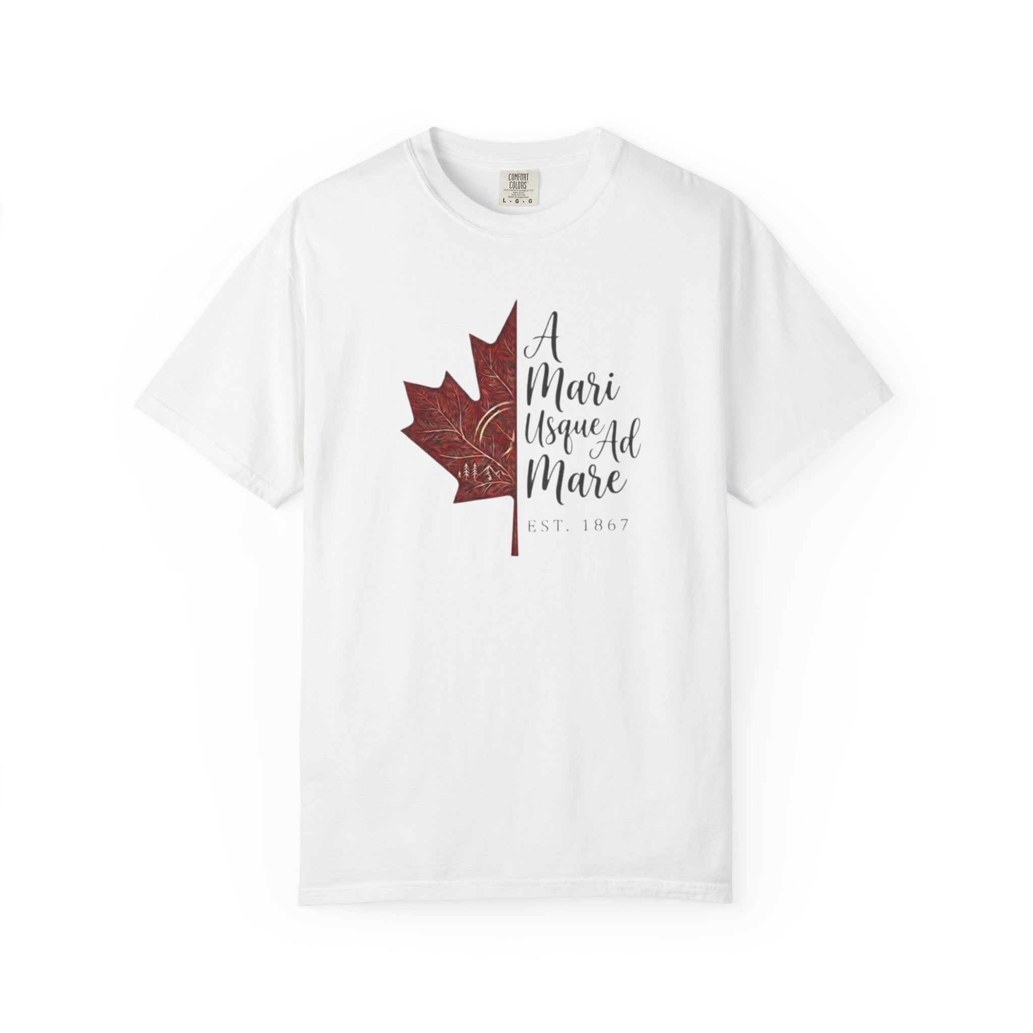 A Mari Usque Ad Mare Maple Leaf t-shirt in White