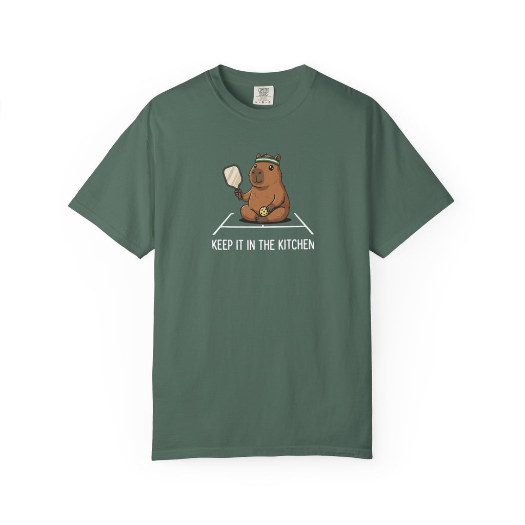 Keep It In The Kitchen Capybara Pickleball t-shirt in Blue Spruce