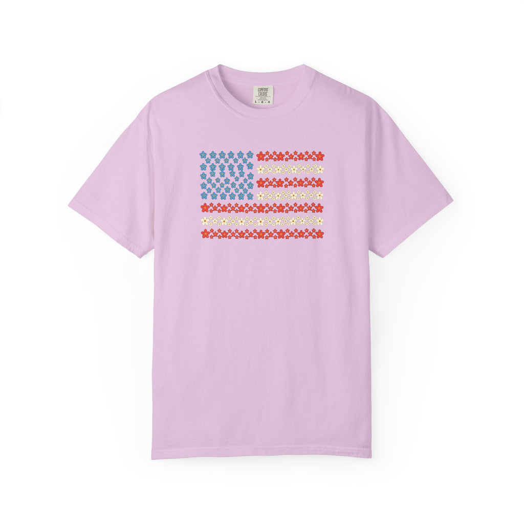 American Flag Shirt, Patriotic Star Print USA Tee, Vintage 4th of July Stars and Stripes Graphic Shirt, Independence Day Red White Blue Tee