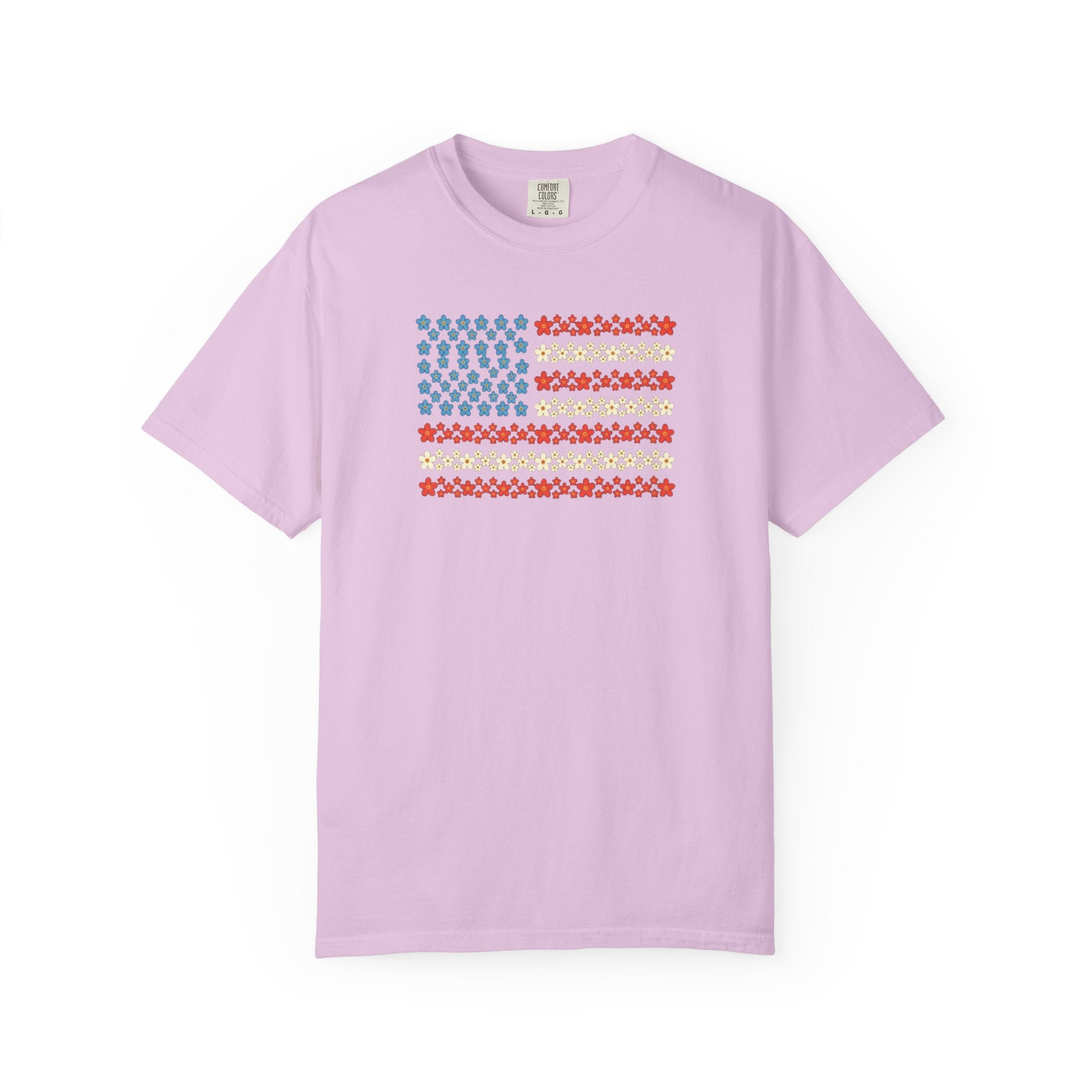 American Flag Shirt, Patriotic Star Print USA Tee, Vintage 4th of July Stars and Stripes Graphic Shirt, Independence Day Red White Blue Tee