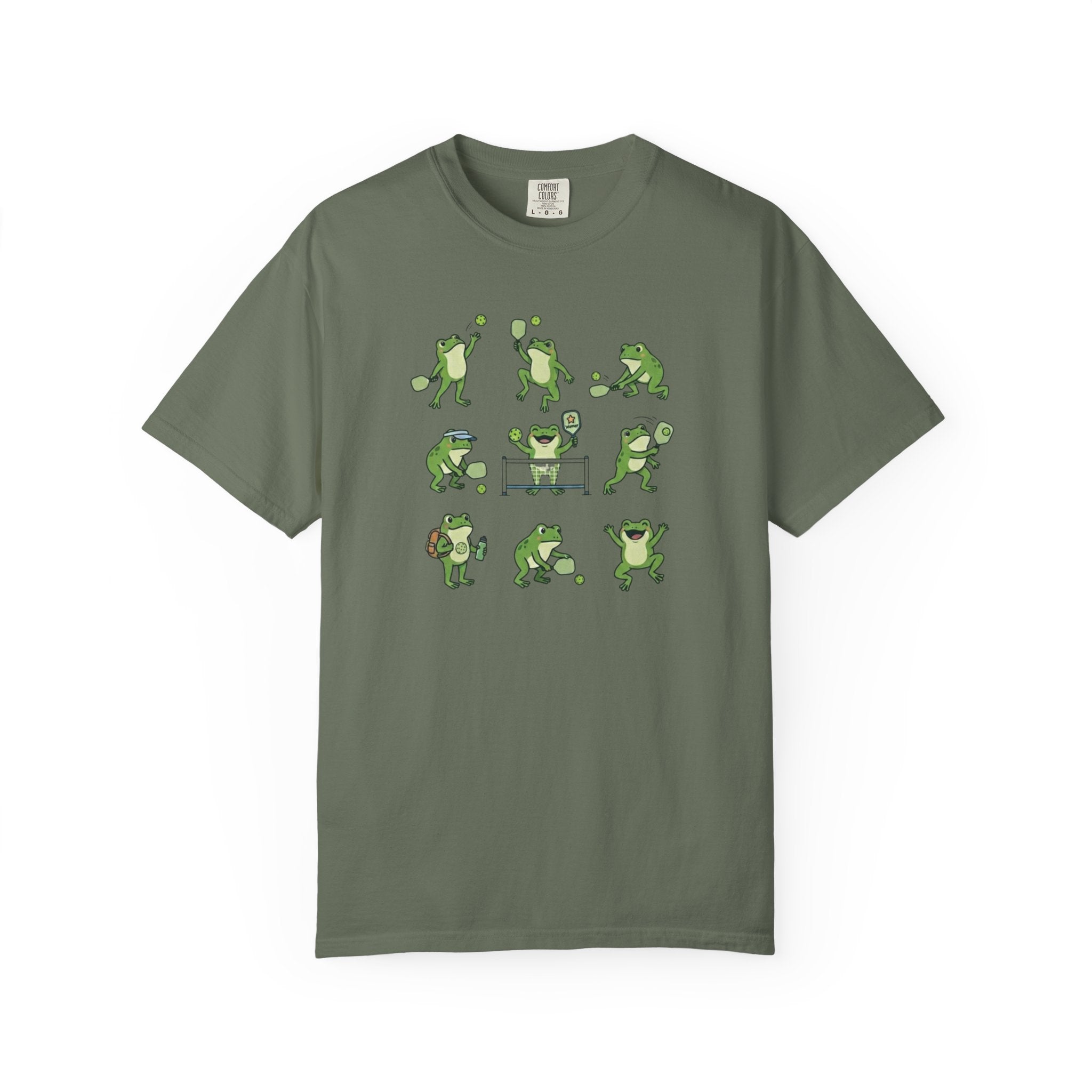 Cute Frog Pickleball t-shirt in Moss