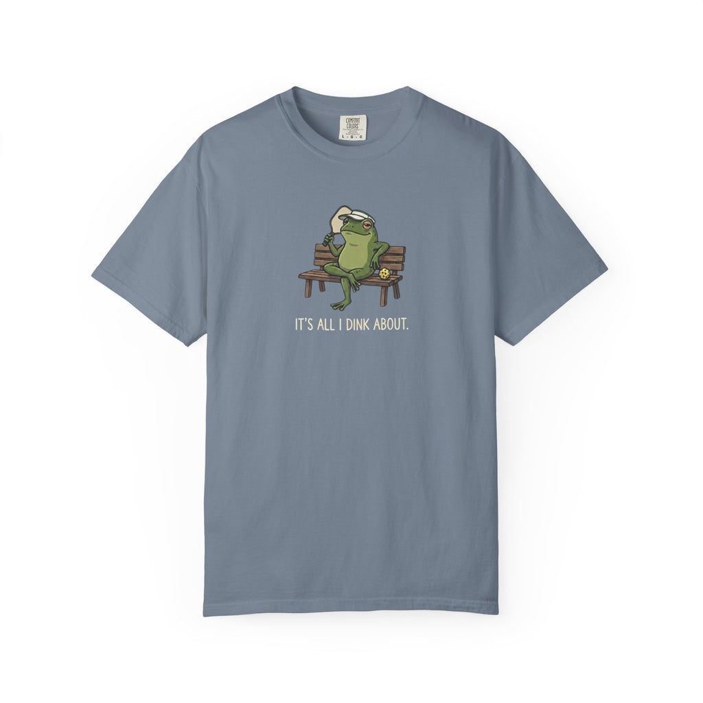 It's All I Dink About Frog Pickleball t-shirt in Blue Jean