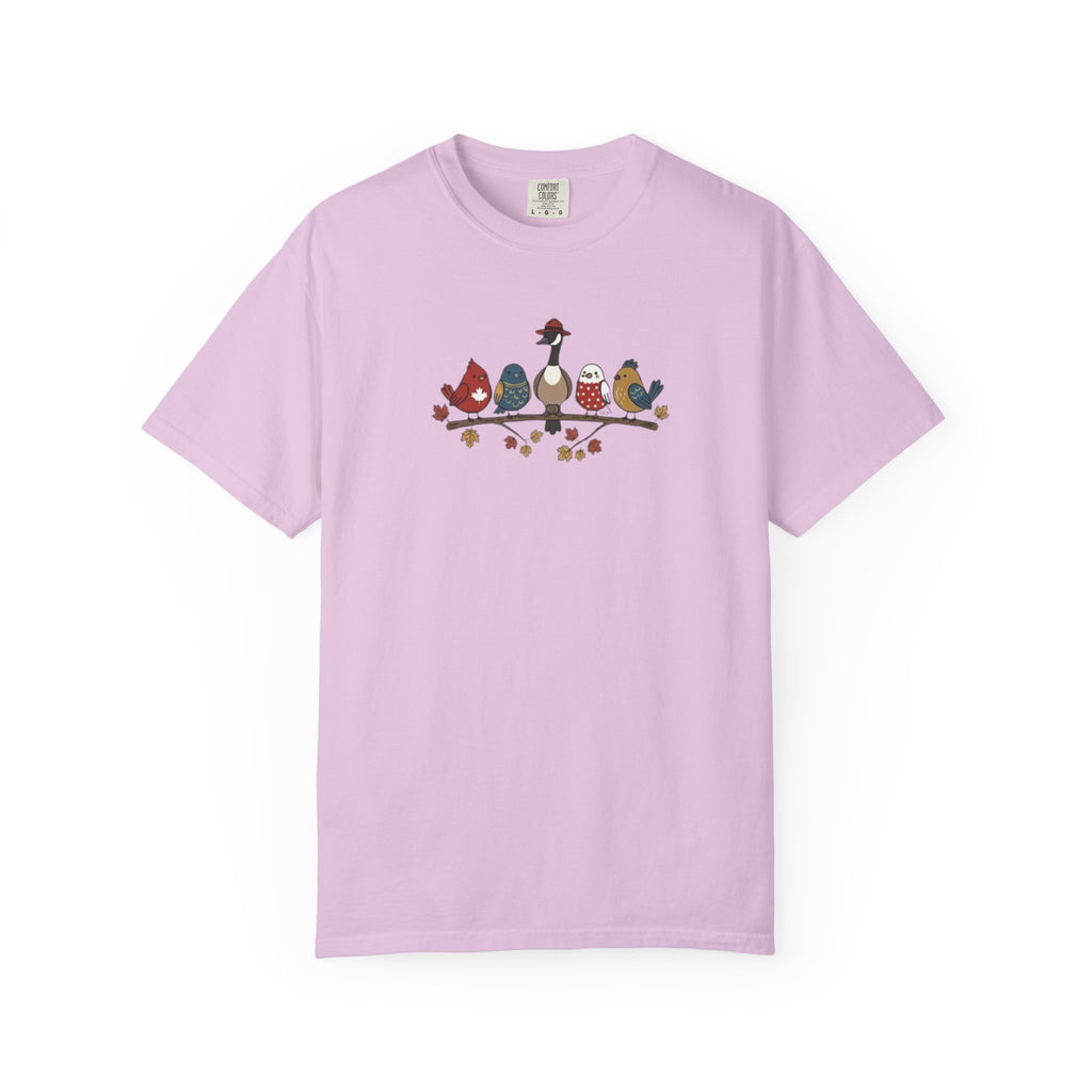 Canadian Birds on a Branch t-shirt in Orchid