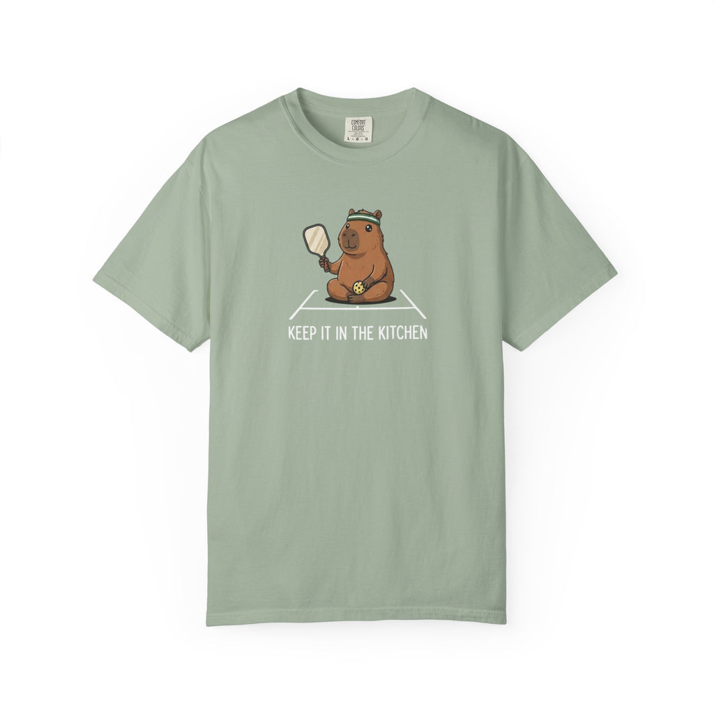 Keep It In The Kitchen Capybara Pickleball t-shirt in Bay