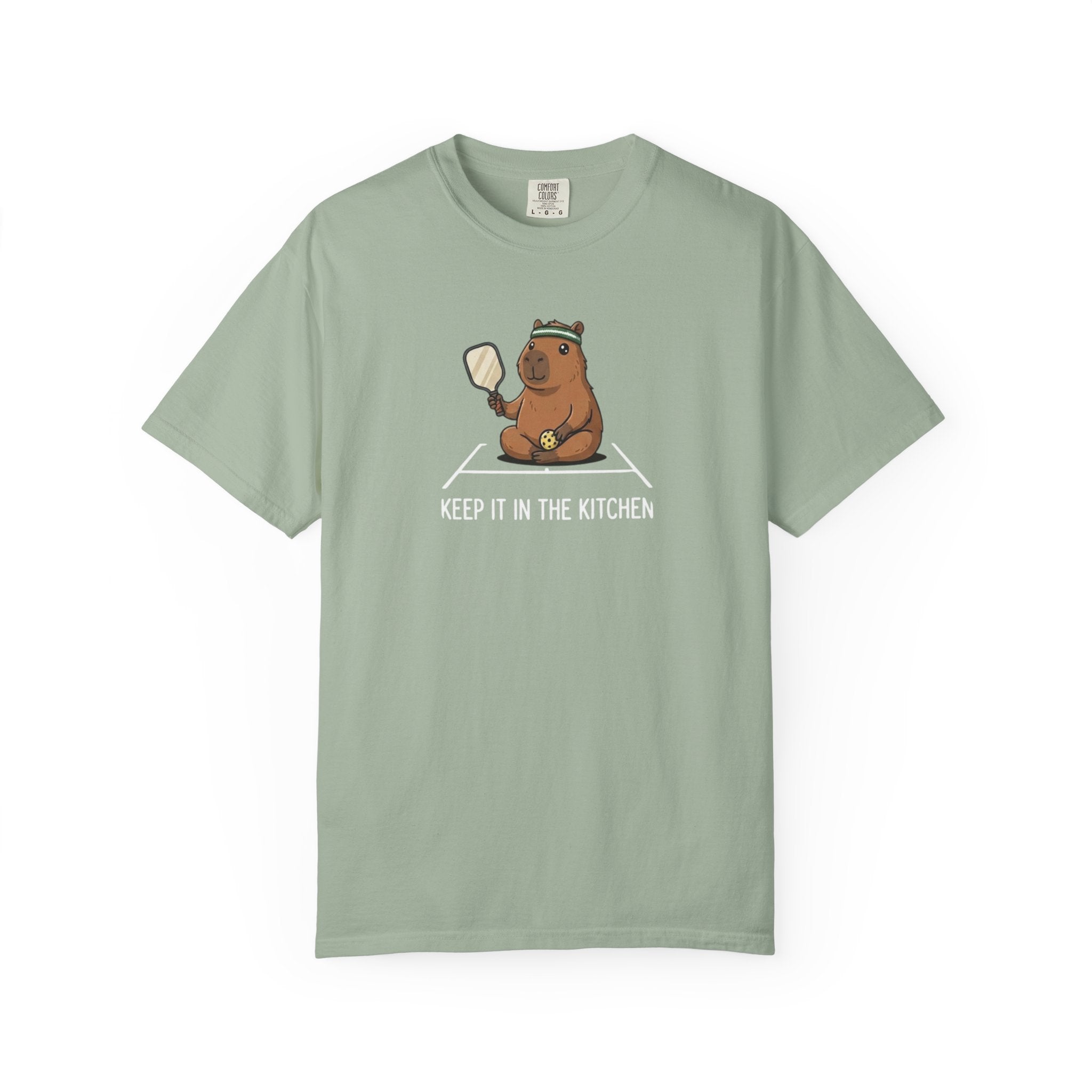 Keep It In The Kitchen Capybara Pickleball t-shirt in Bay