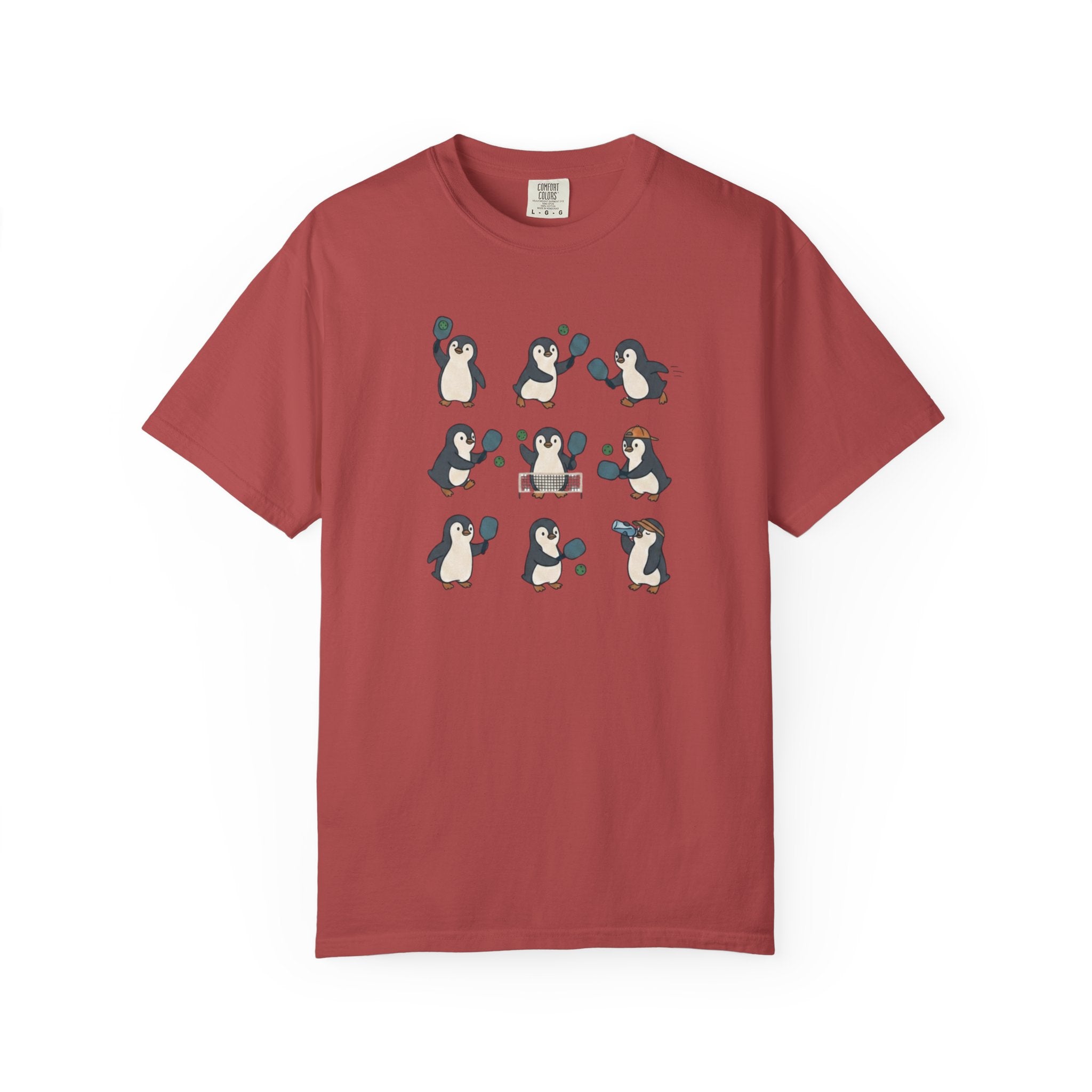 Cute Penguin Pickleball t-shirt in Crimson