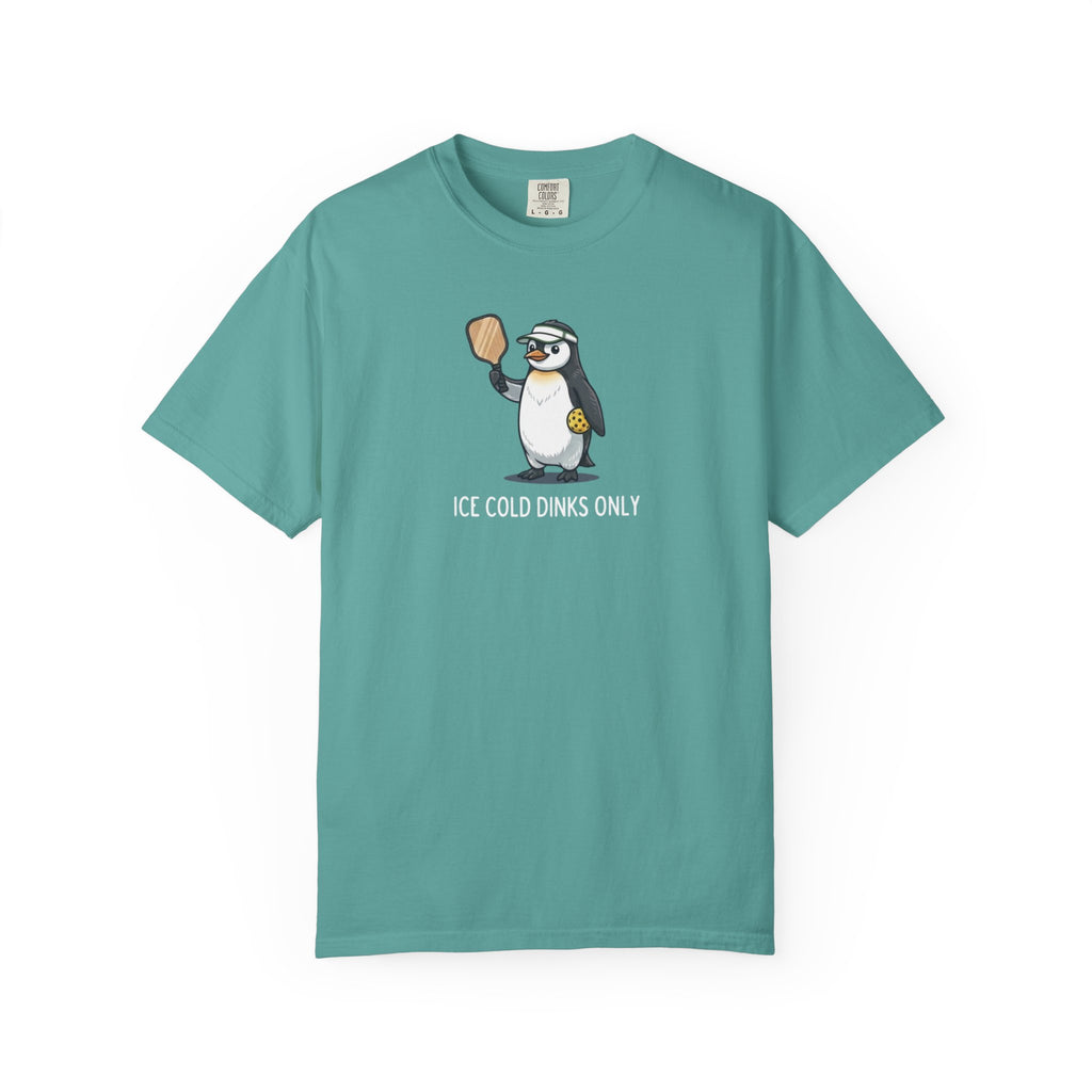 Ice Cold Dinks Only Penguin Pickleball t-shirt in Seafoam