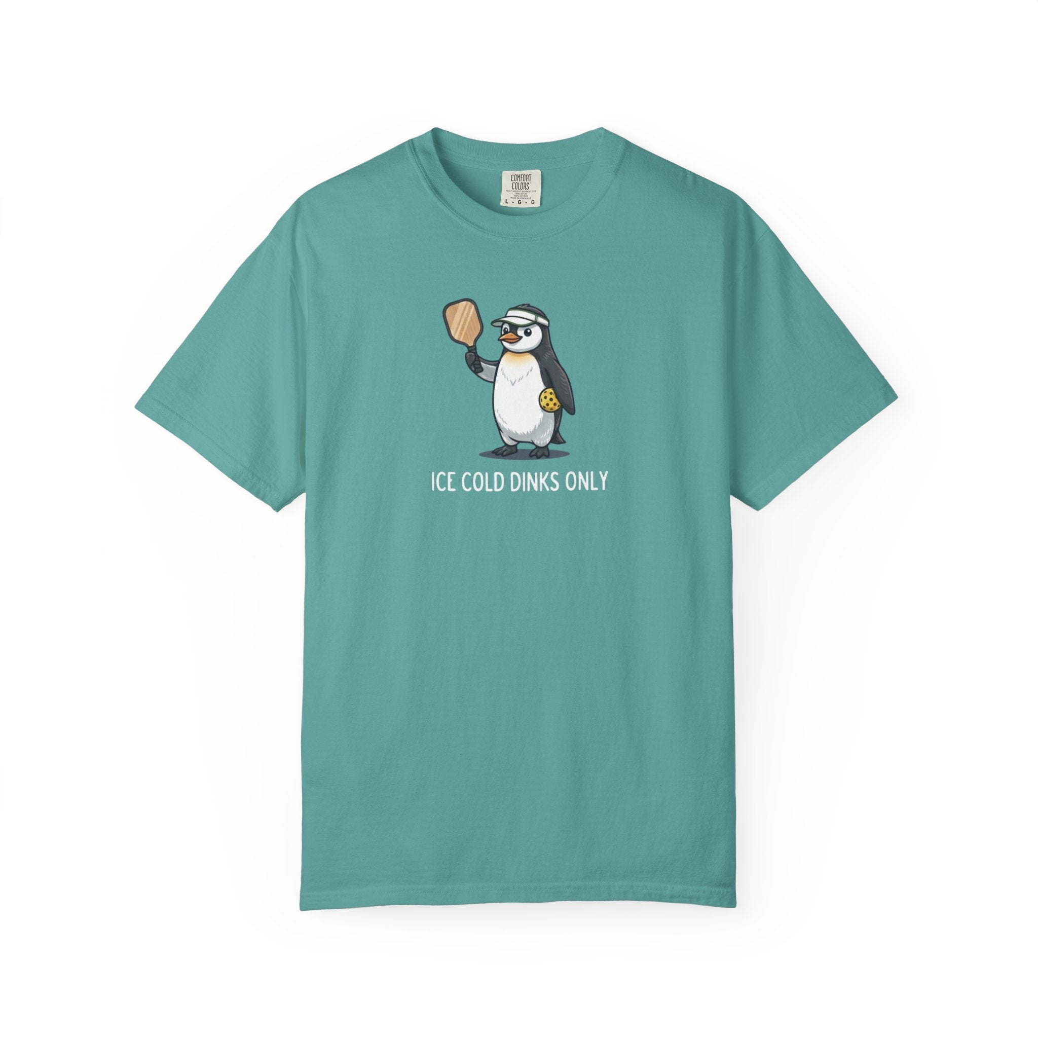 Ice Cold Dinks Only Penguin Pickleball t-shirt in Seafoam