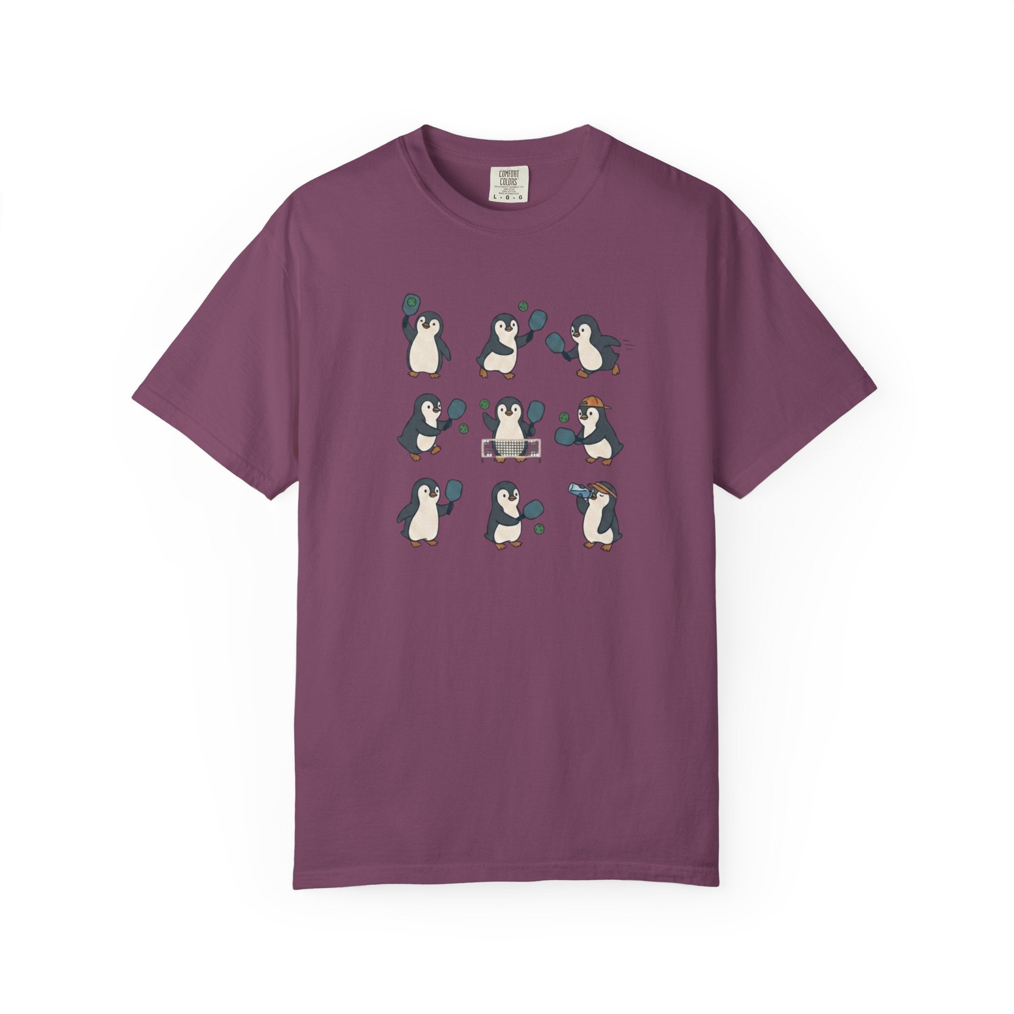 Cute Penguin Pickleball t-shirt in Berry