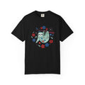 Patriotic Sloth Shirt, 4th of July Floral Sloth Tee, Cute Vintage USA Animal Graphic Shirt, Independence Day Red White Blue Tee, Gift