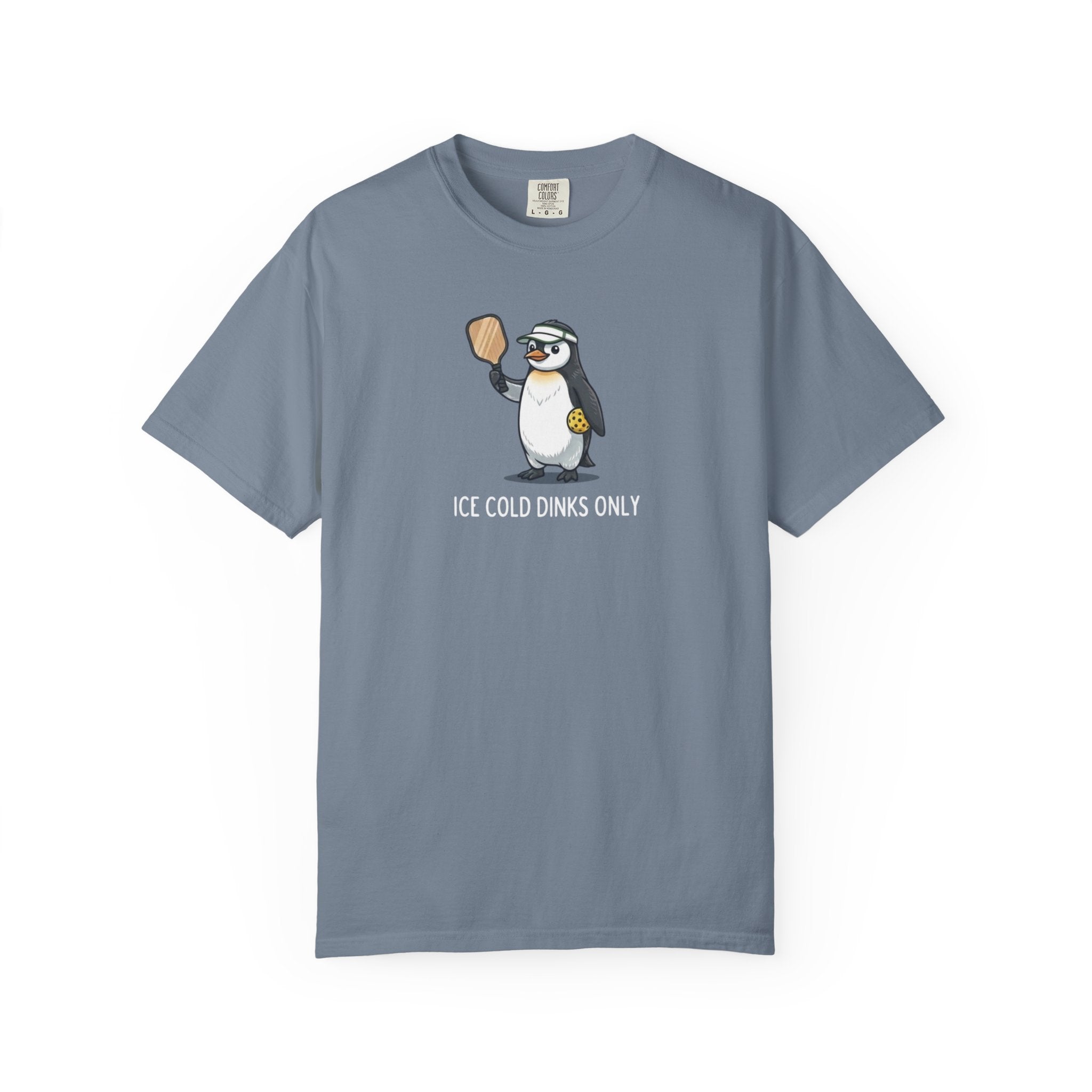 Ice Cold Dinks Only Penguin Pickleball t-shirt in Blue Jean
