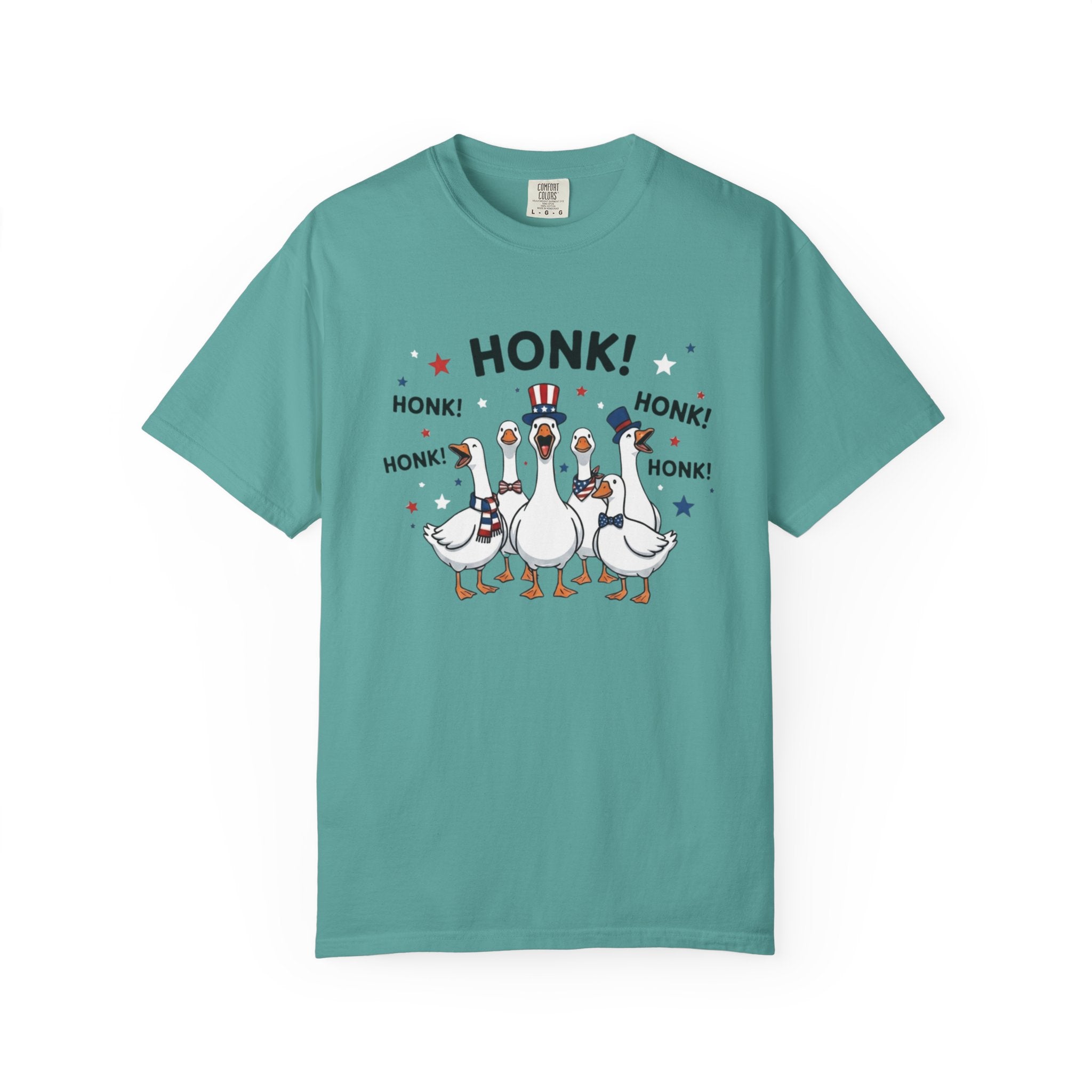 July 4th Shirt, Funny Patriotic Geese Tee, Cute Honk Goose Graphic T-Shirt, Retro Americana Independence Day Gift for Her