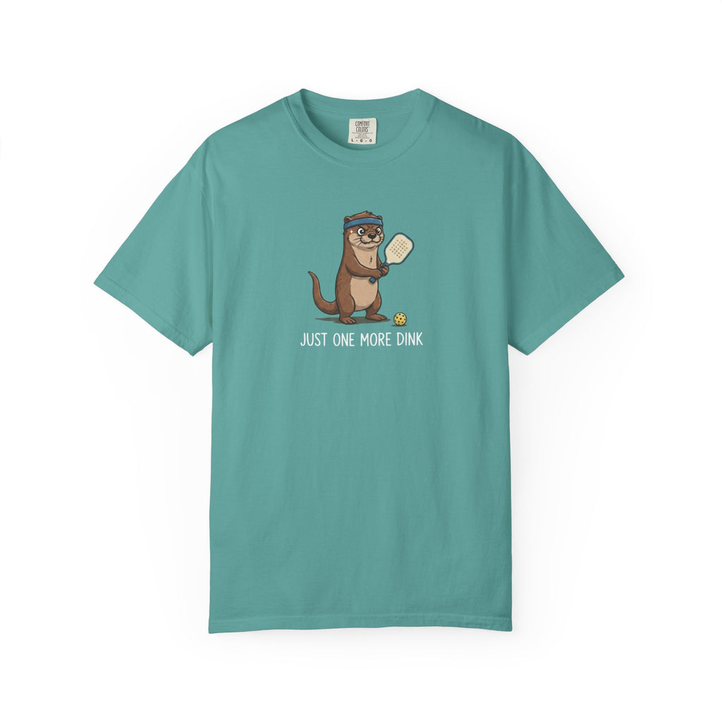 Just One More Dink Otter Pickleball t-shirt in Seafoam