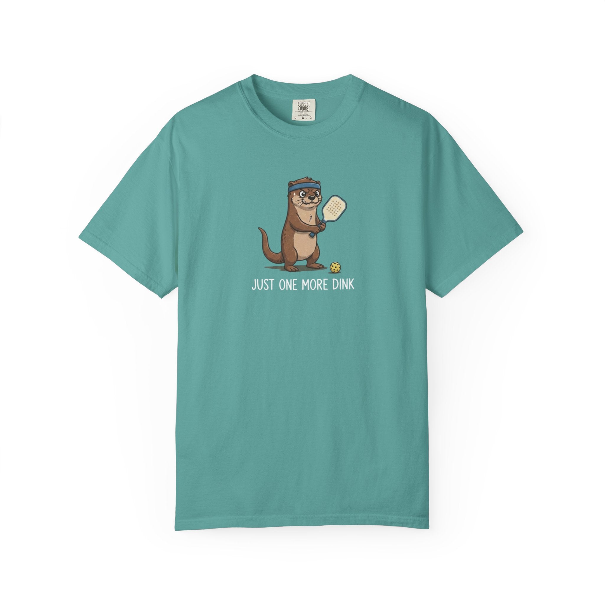 Just One More Dink Otter Pickleball t-shirt in Seafoam
