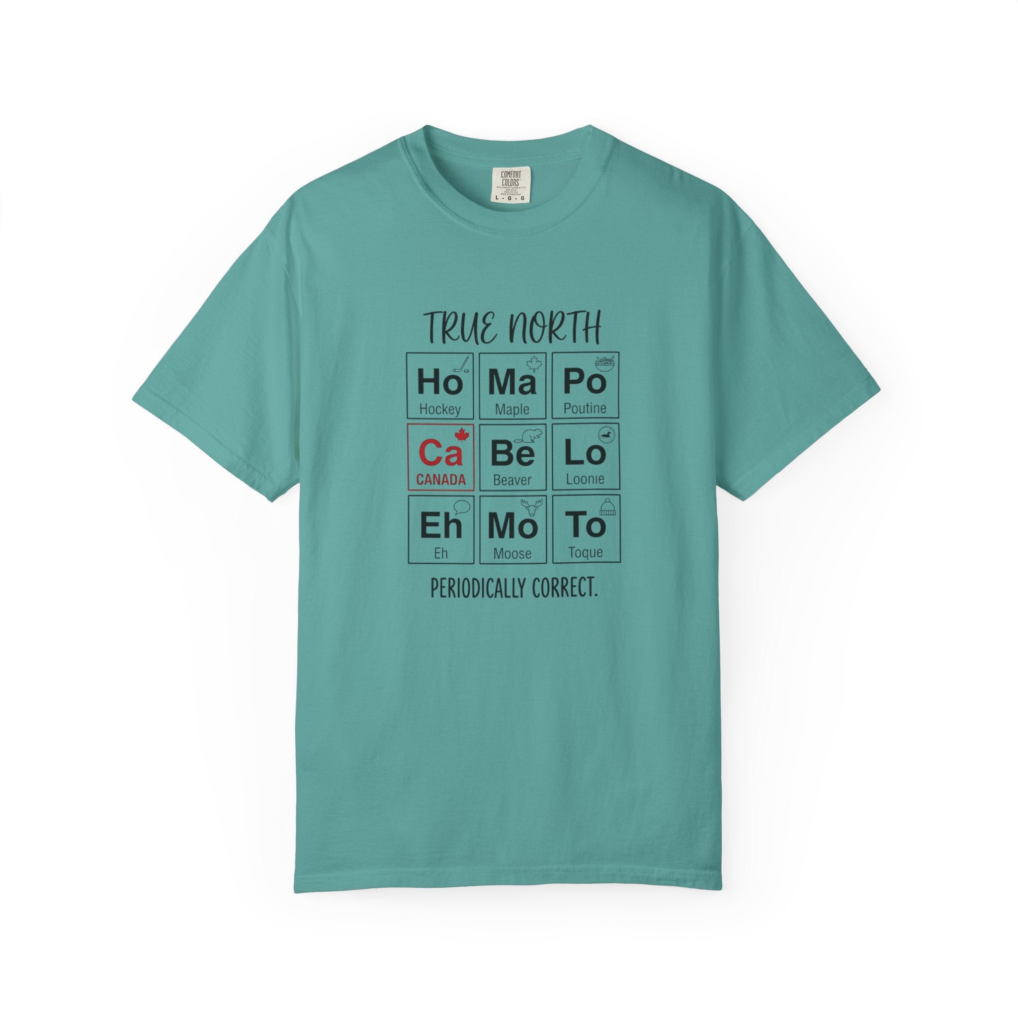 Canadian Periodic Table t-shirt in Seafoam