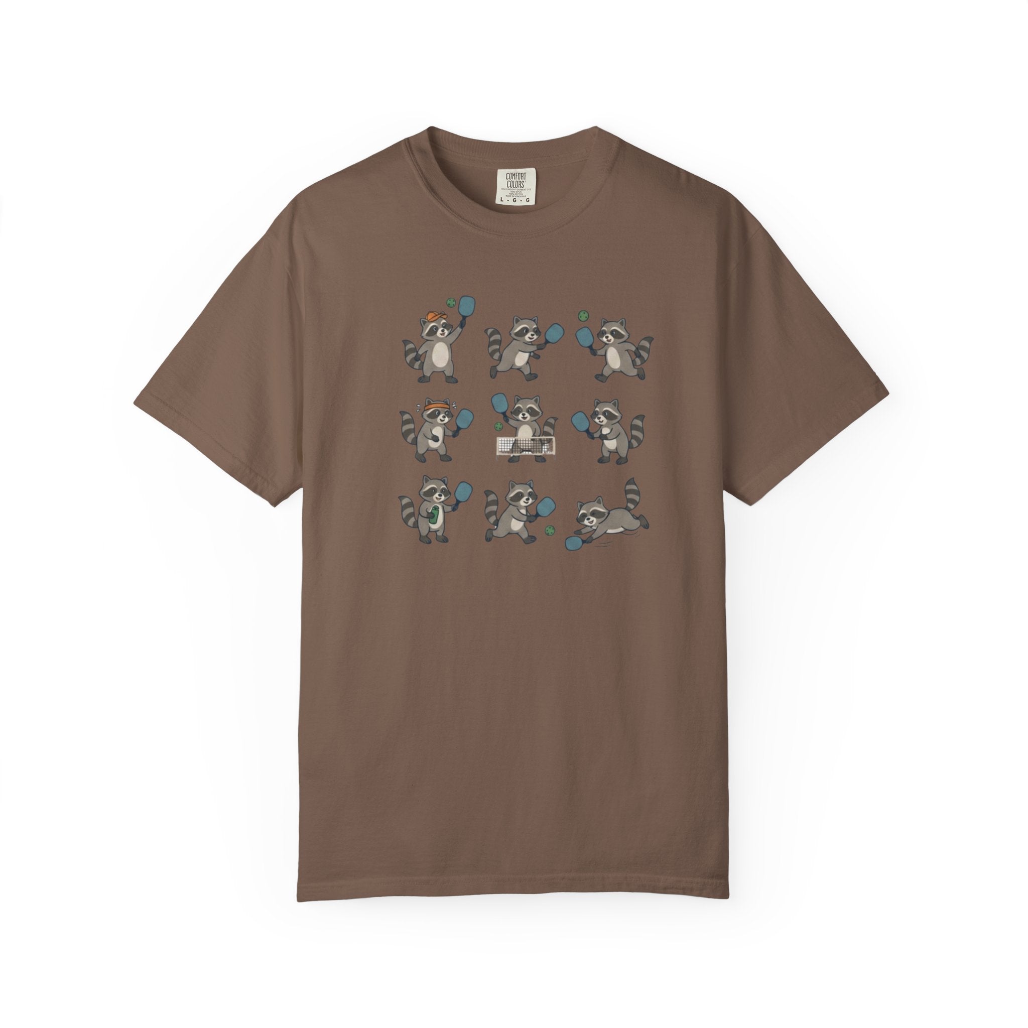 Cute Raccoon Pickleball t-shirt in Espresso