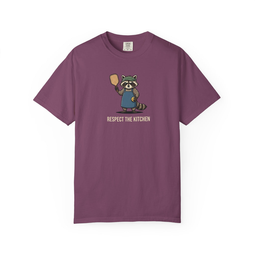 Respect The Kitchen Raccoon Pickleball t-shirt in Berry