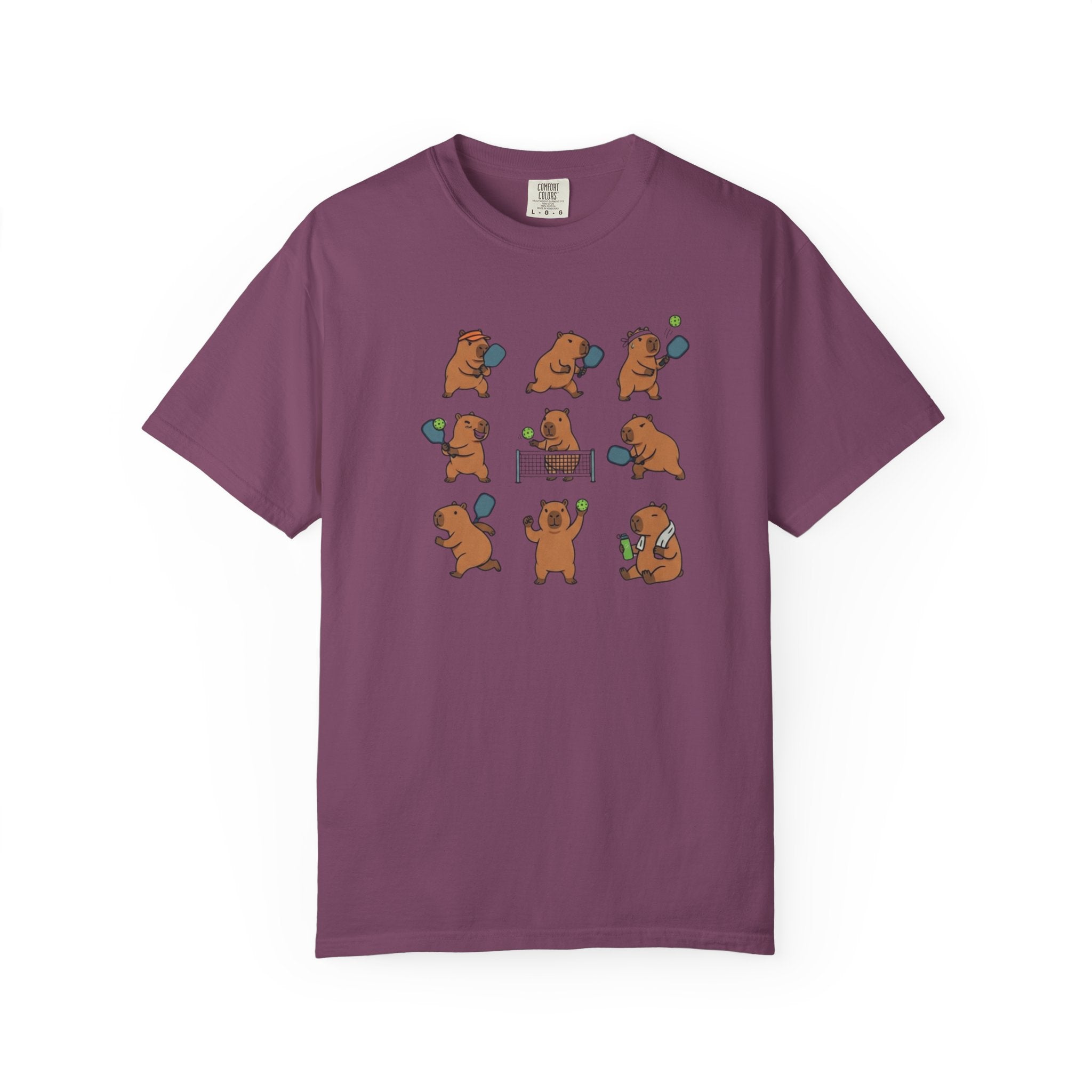 Cute Capybara Pickleball t-shirt in Berry