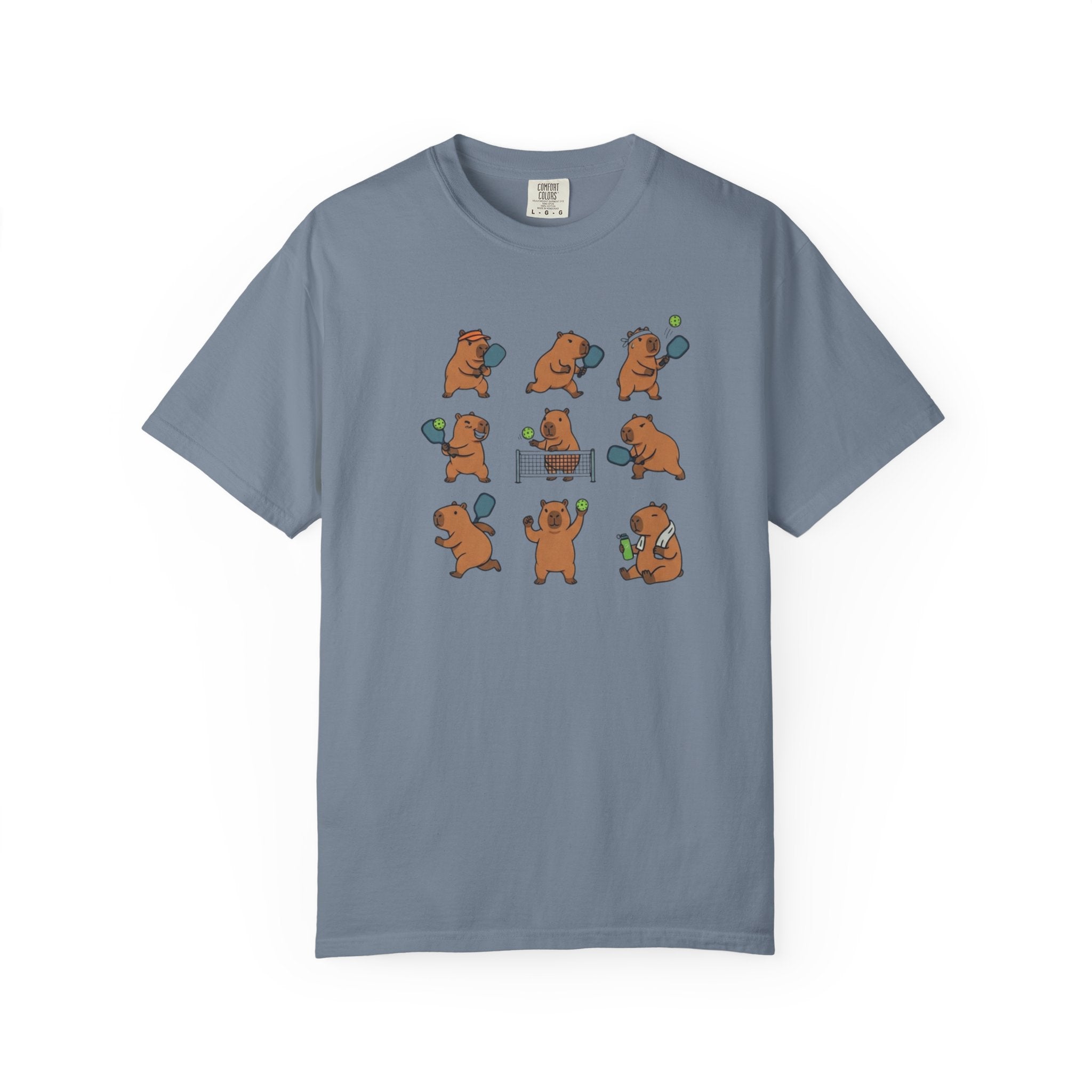 Cute Capybara Pickleball t-shirt in Blue Jean