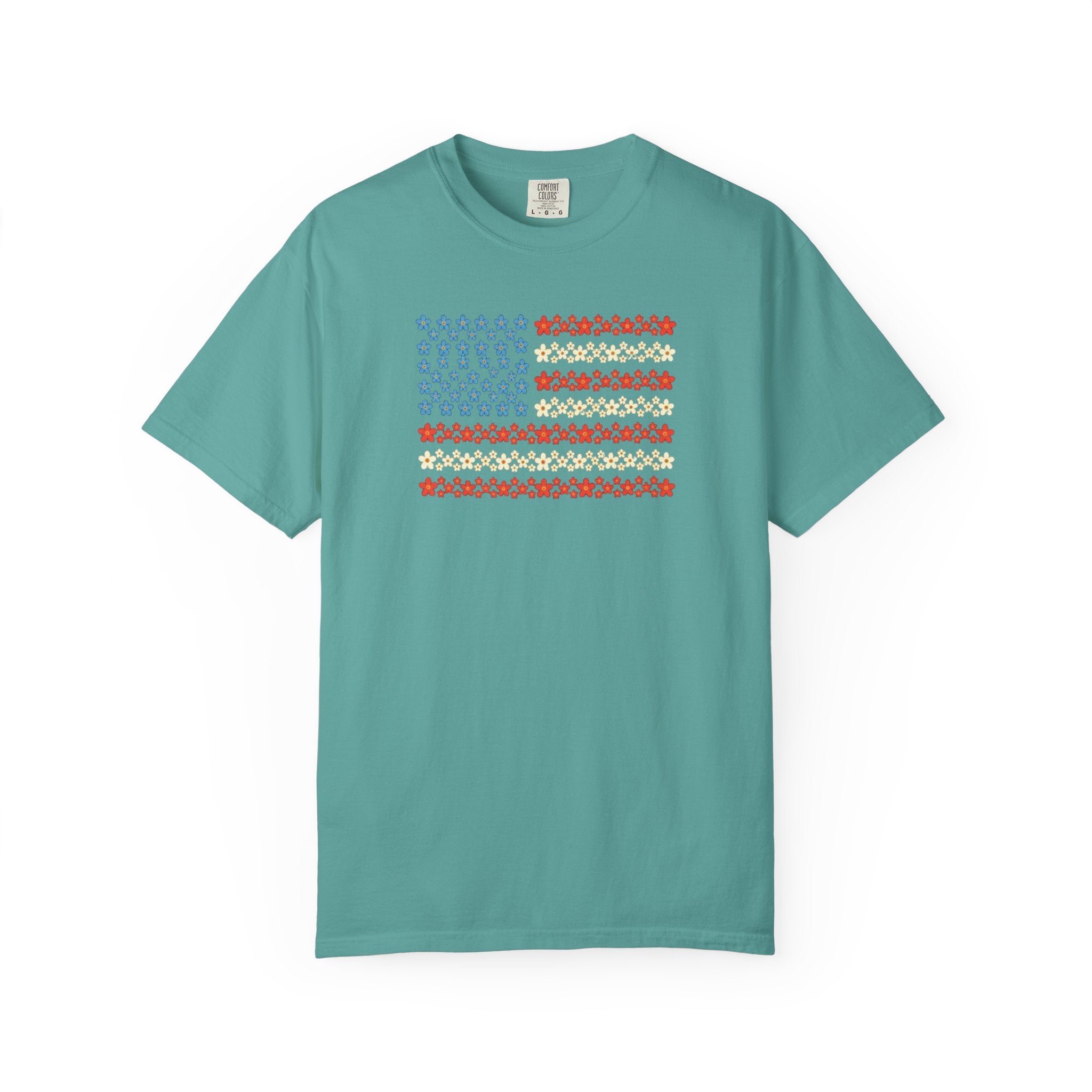 American Flag Shirt, Patriotic Star Print USA Tee, Vintage 4th of July Stars and Stripes Graphic Shirt, Independence Day Red White Blue Tee