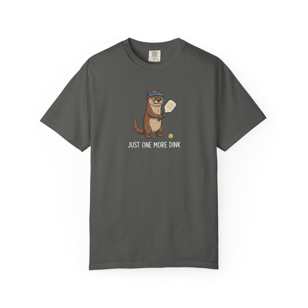 Just One More Dink Otter Pickleball t-shirt in Pepper
