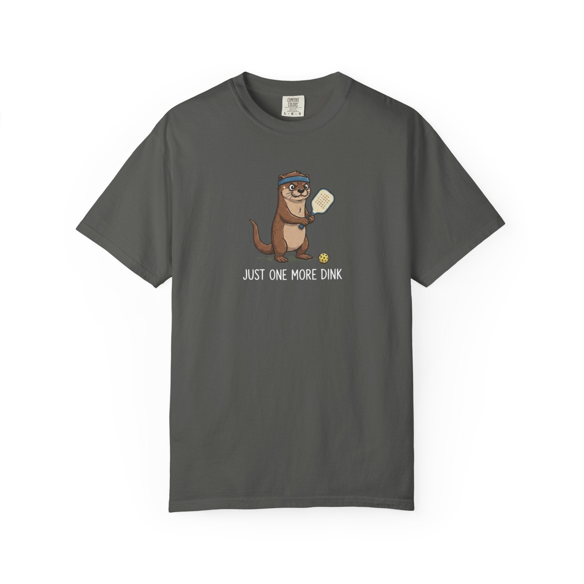 Just One More Dink Otter Pickleball t-shirt in Pepper