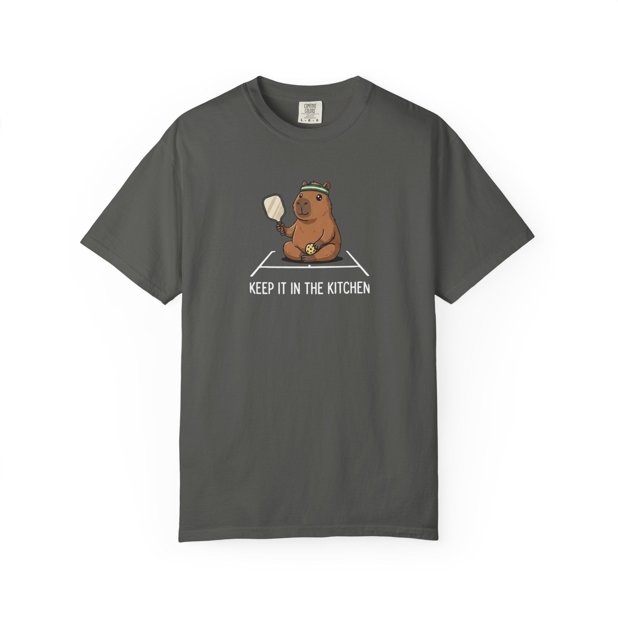 Keep It In The Kitchen Capybara Pickleball t-shirt in Pepper