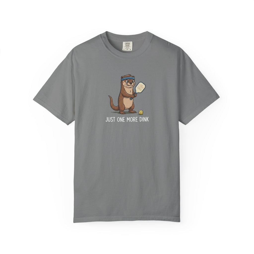 Just One More Dink Otter Pickleball t-shirt in Grey