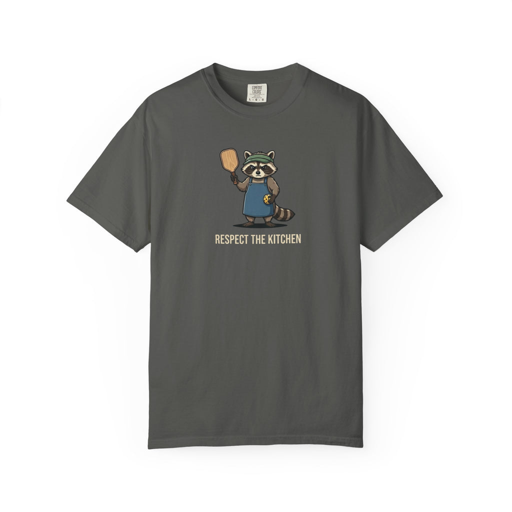 Respect The Kitchen Raccoon Pickleball t-shirt in Pepper