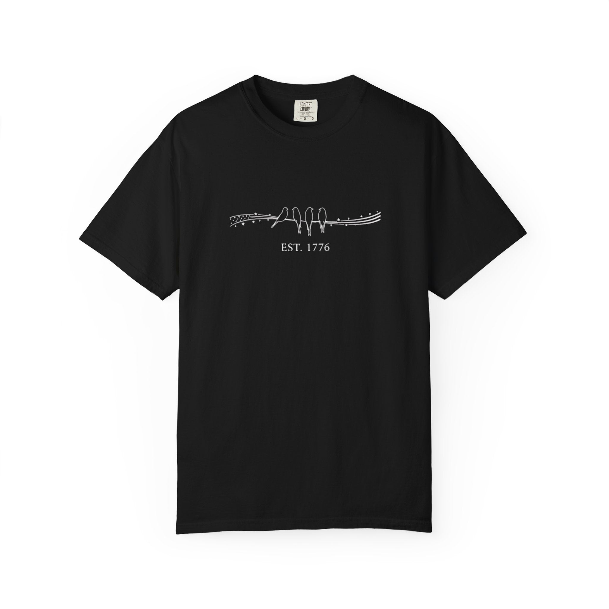 Minimalist Patriotic Shirt, Birds on a Wire EST 1776 Tee, Vintage USA 4th of July Graphic Shirt, Independence Day Unisex Tee, Gift