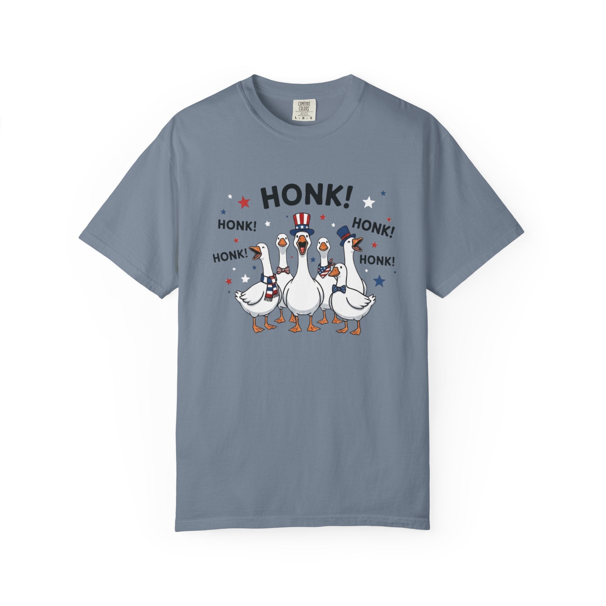 July 4th Shirt, Funny Patriotic Geese Tee, Cute Honk Goose Graphic T-Shirt, Retro Americana Independence Day Gift for Her