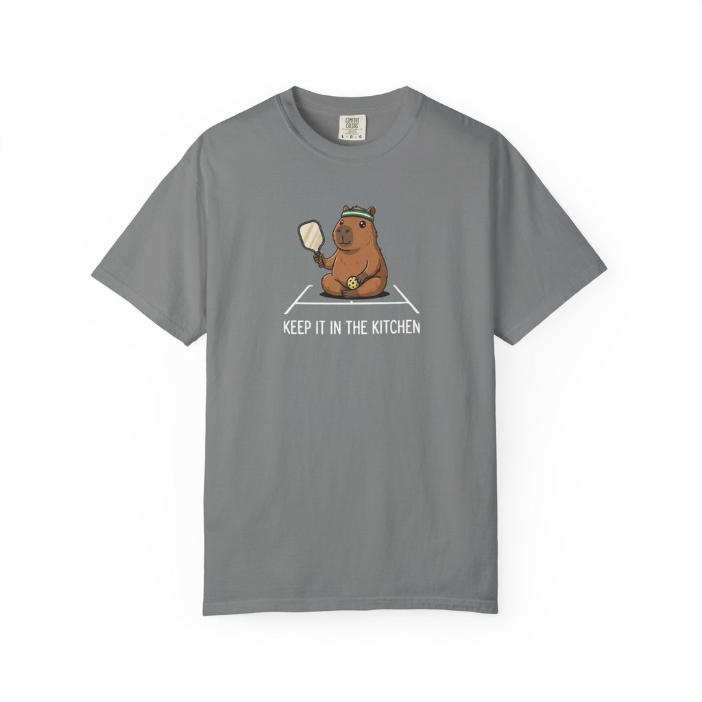 Keep It In The Kitchen Capybara Pickleball t-shirt in Grey