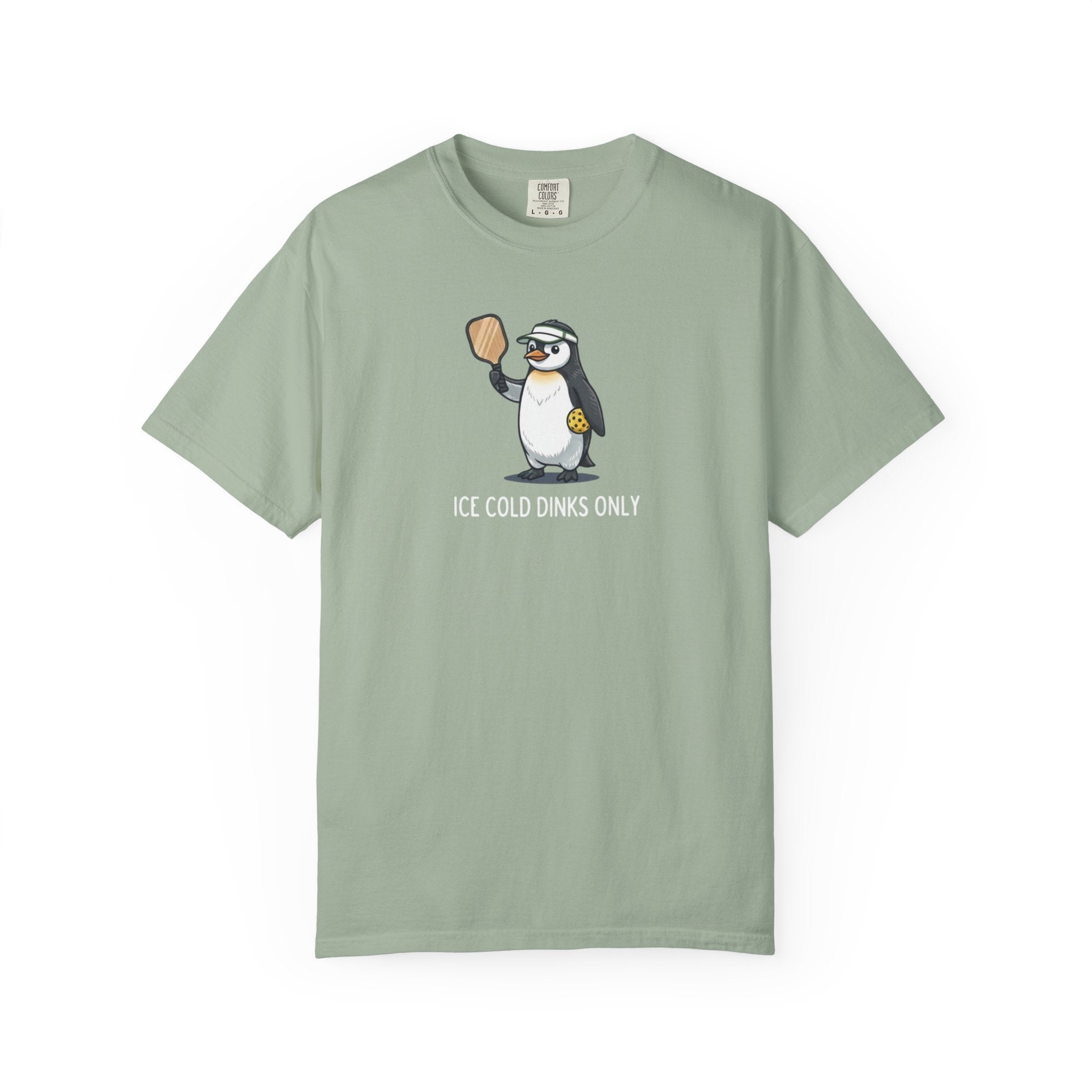 Ice Cold Dinks Only Penguin Pickleball t-shirt in Bay