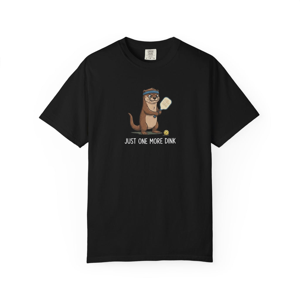Just One More Dink Otter Pickleball t-shirt in Black