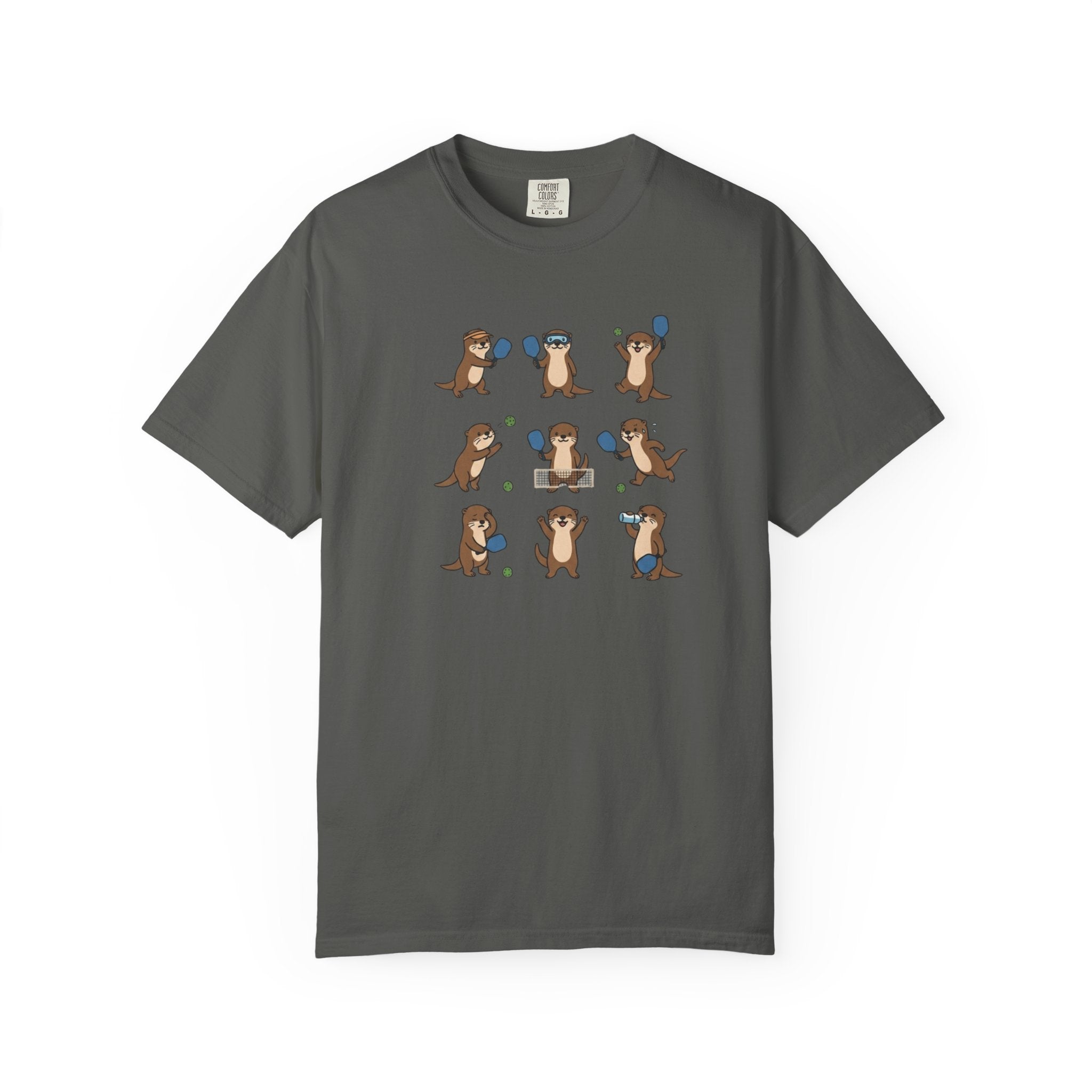 Cute Otter Pickleball t-shirt in Pepper