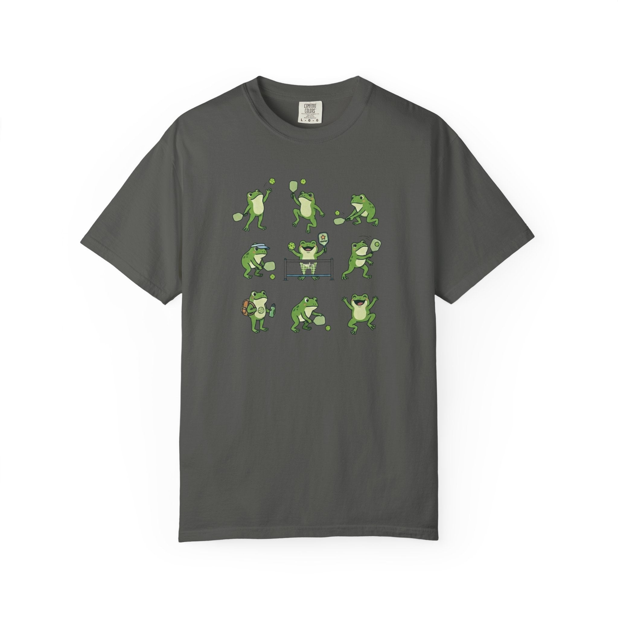 Cute Frog Pickleball t-shirt in Pepper