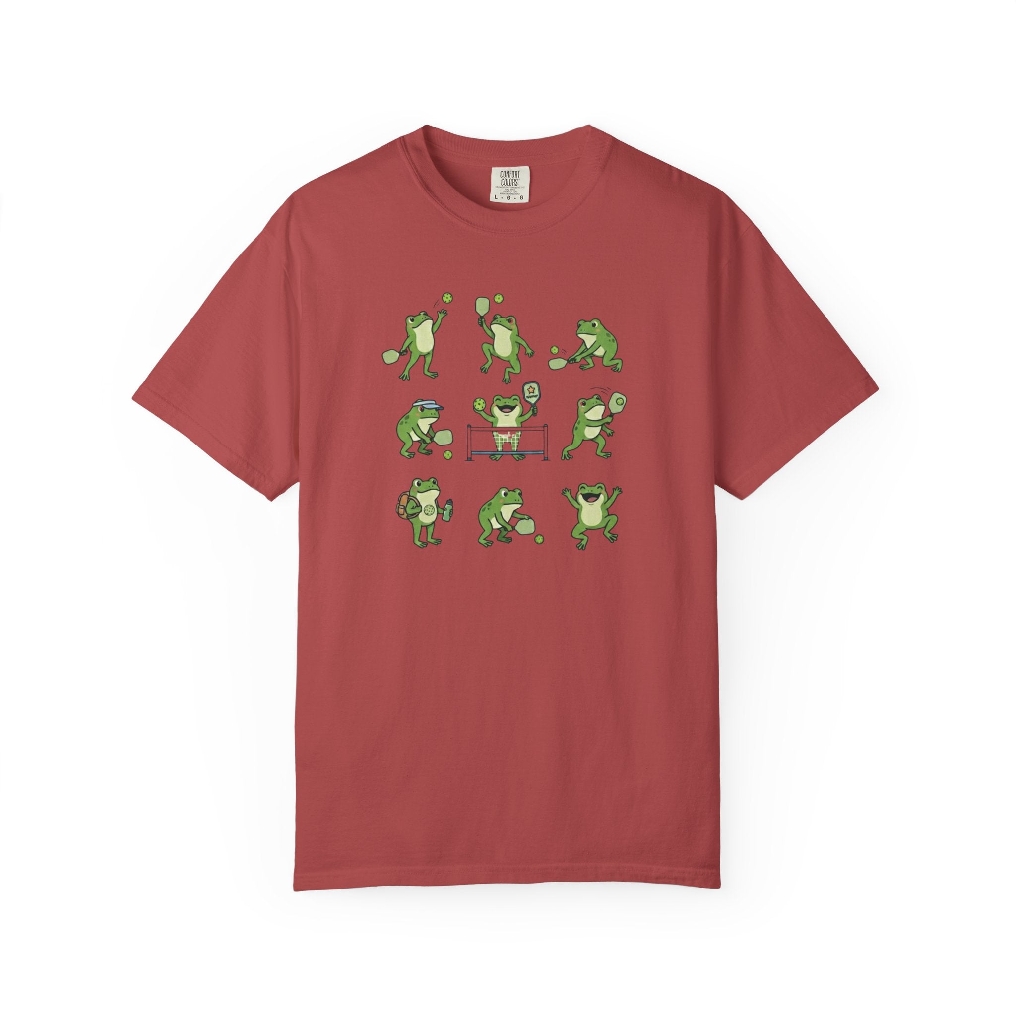 Cute Frog Pickleball t-shirt in Crimson